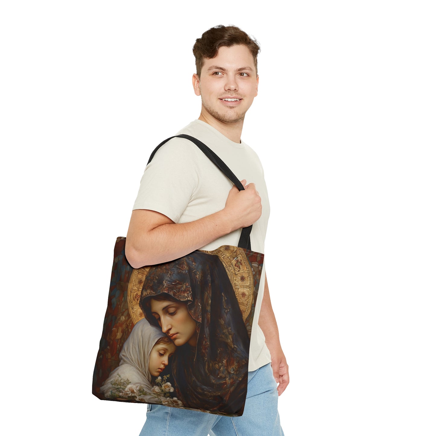 Mary, Mother of God - Protectress of Families Tote Bag - Large Medium Small Faith Art Bag - Catholic Faith Purse - Religious Carry All