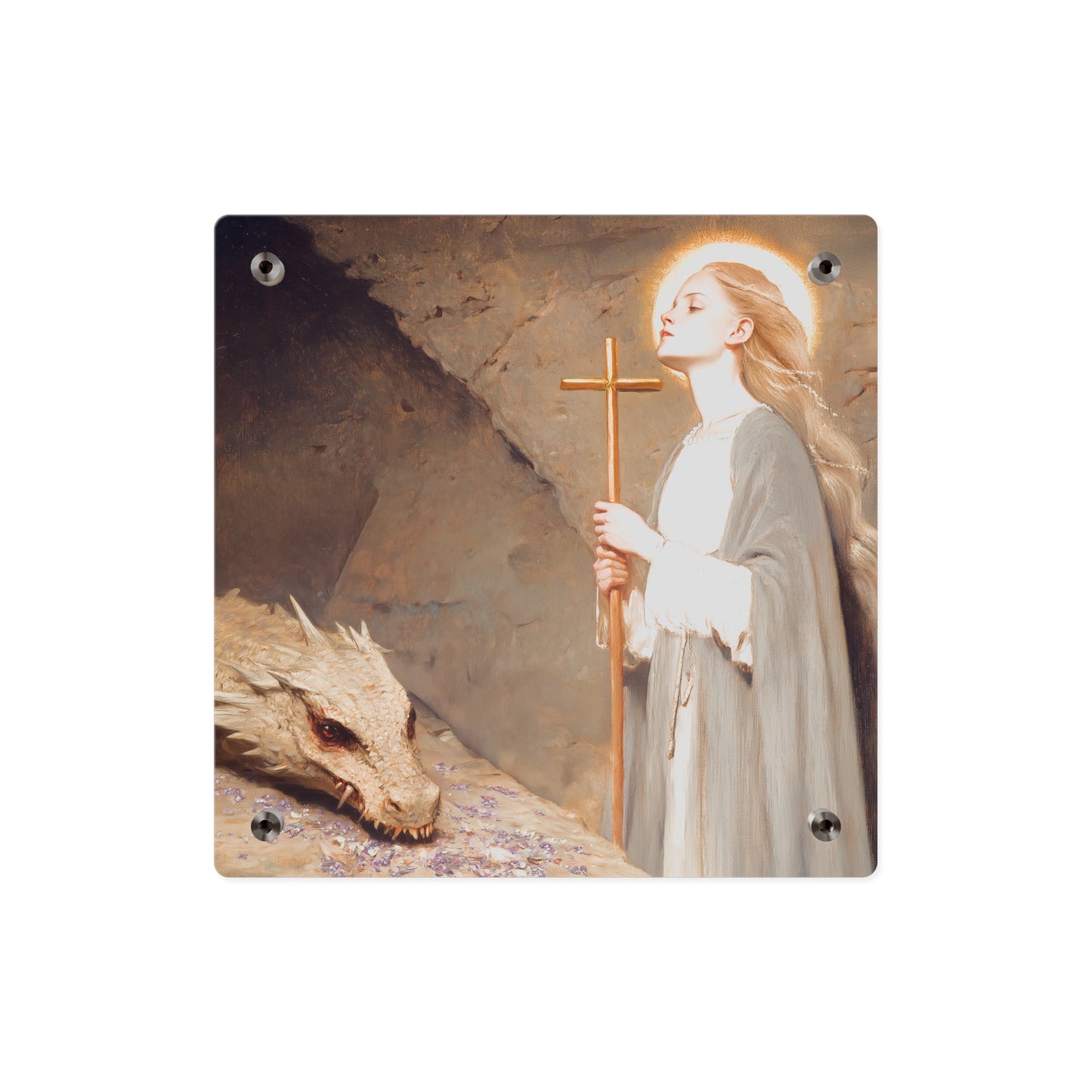 Saint Margaret of Antioch Wall Art Panel - Ready to Hang Acrylic Print - Catholic Saint Art - Patron Saint Print - No Frame needed