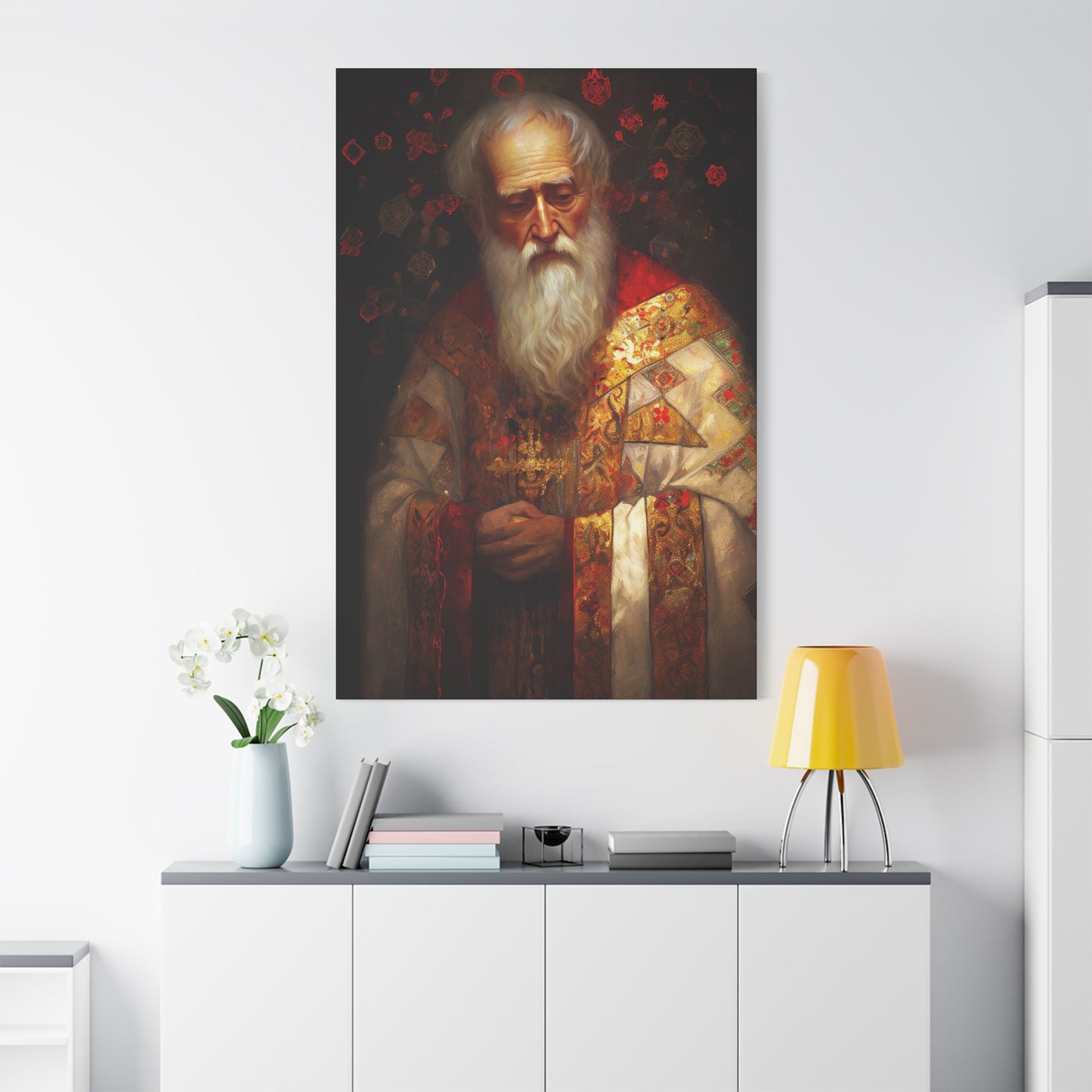 Saint Nicholas - Museum Wrapped Canvas - Sanctified Souls Print - Religious Art for your Home - Father Christmas - Catholic Christmas