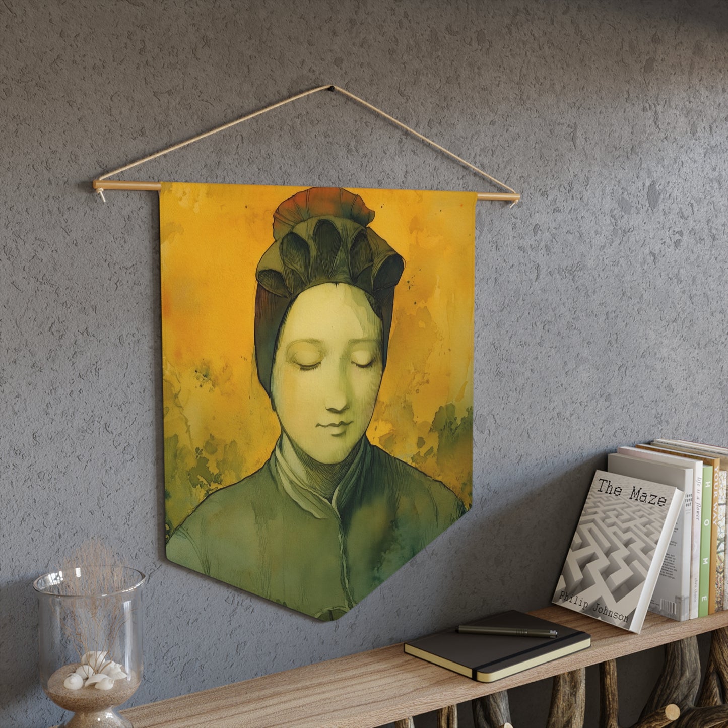 Saint Magdalene of Canossa Pennant / Banner / Wall Hanging - Prayer room art - Catholic Home - 18" x 21"