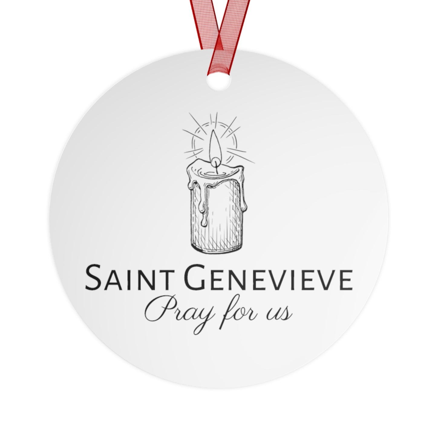 Saint Genevieve - Religious Holiday Christmas Ornament and Keepsake - Double sided Keepsake Religious Ornament