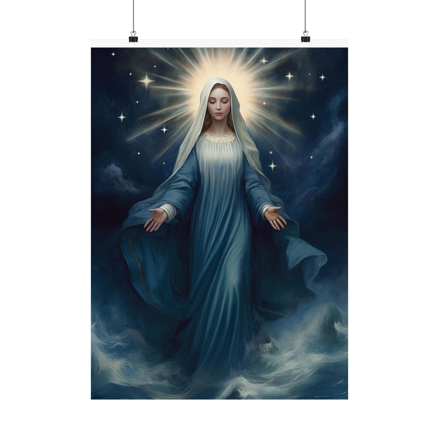 Our Lady, Star of the Sea - Sanctified Souls Print - Multiple Sizes - Premium Matte Vertical Posters - Stella Maris Print