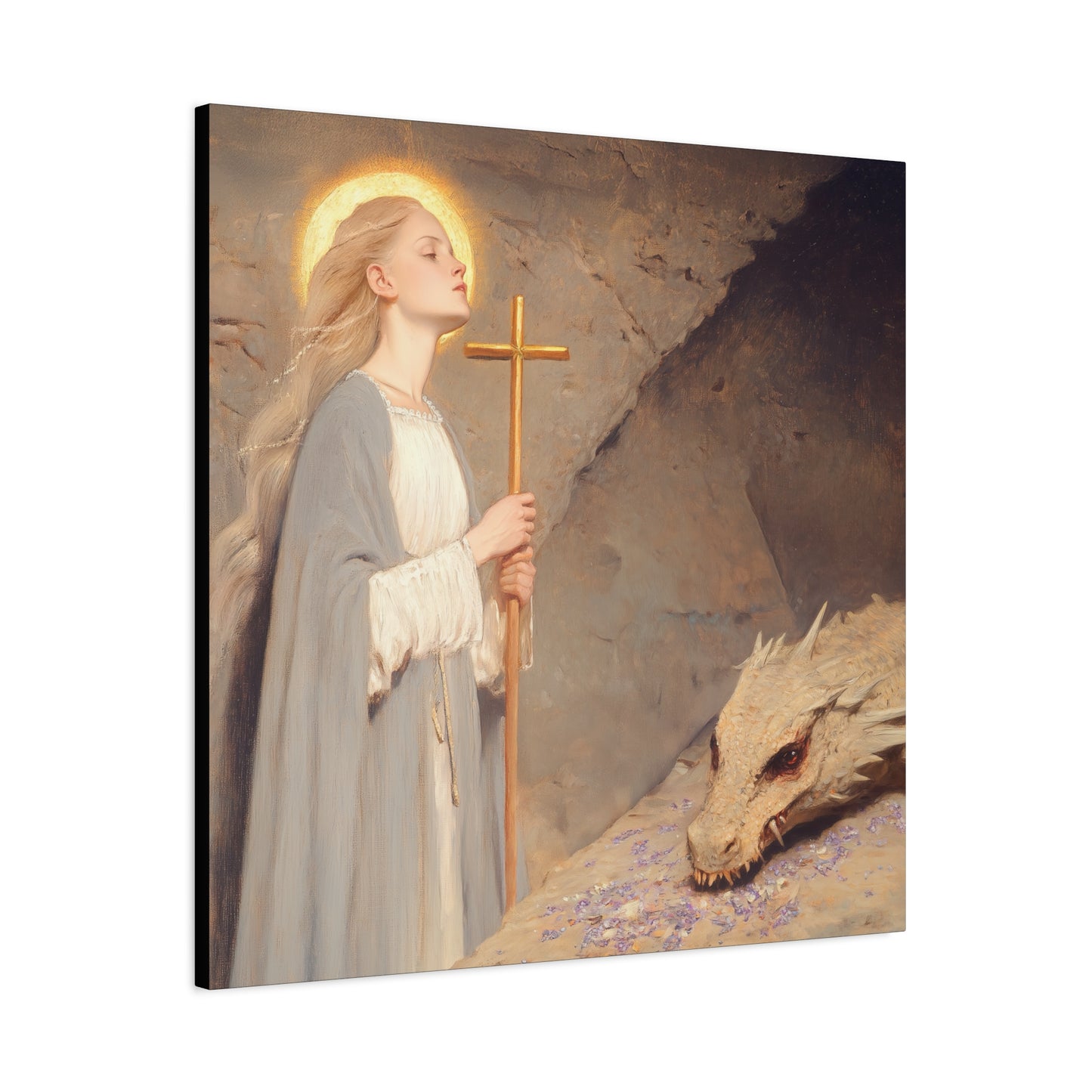 Saint Margaret of Antioch - Museum Wrapped Canvas - Sanctified Souls Print - Religious Art for your Home - Catholic Patron Saint Art