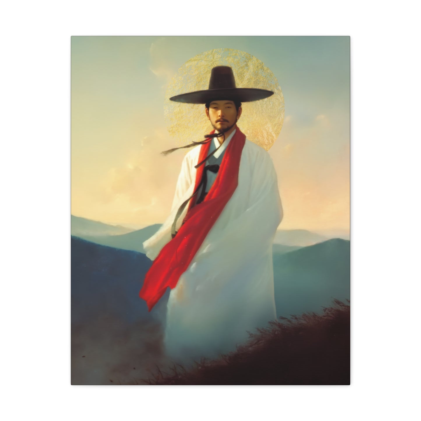 Saint Andrew Kim Taegon - Multiple Sizes - Catholic Home art - Museum Wrapped Canvas - Sanctified Souls Print - Martyr Saint