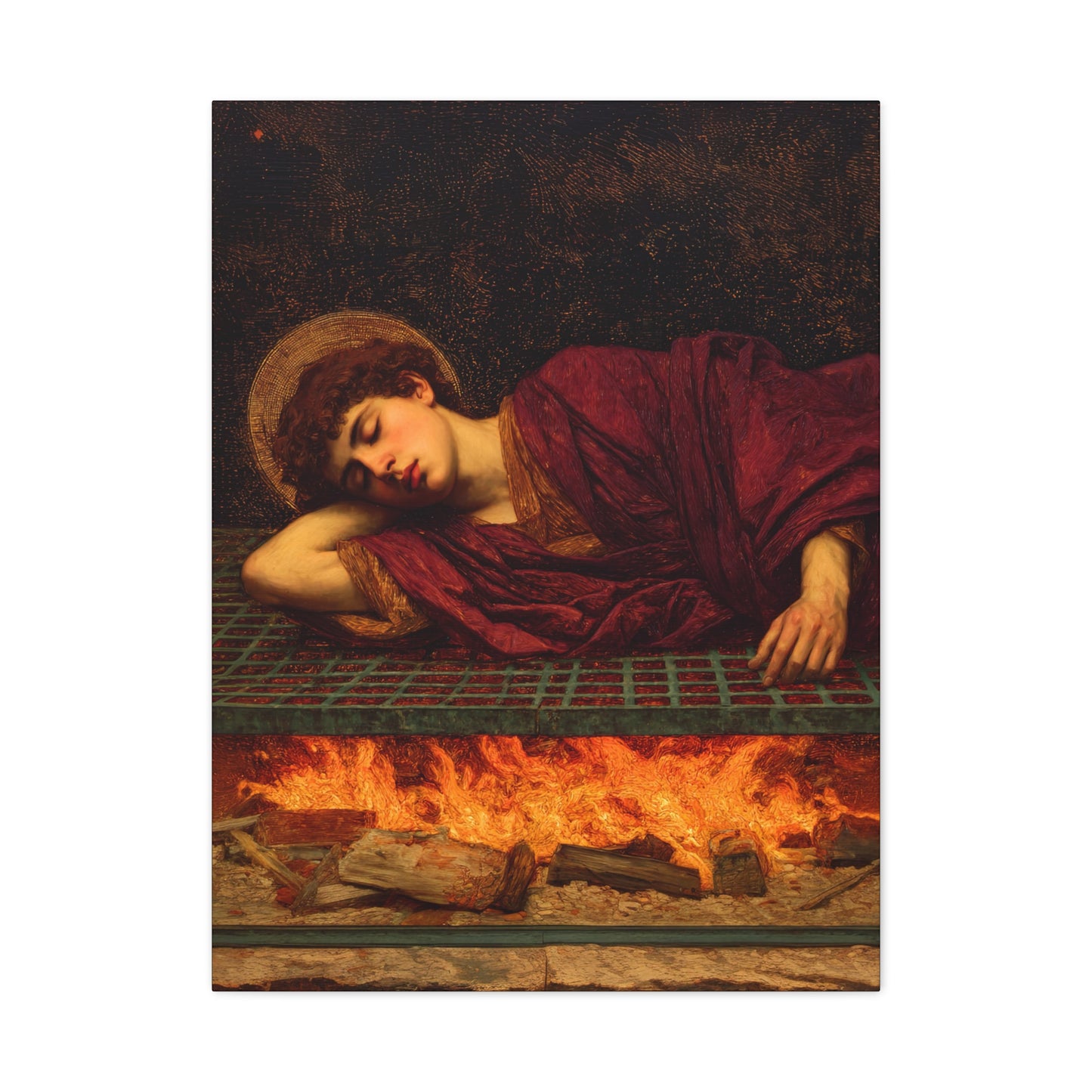 Saint Lawrence - Museum Wrapped Canvas - Sanctified Souls Print - Religious Art for your Home - Catholic Patron Saint Art