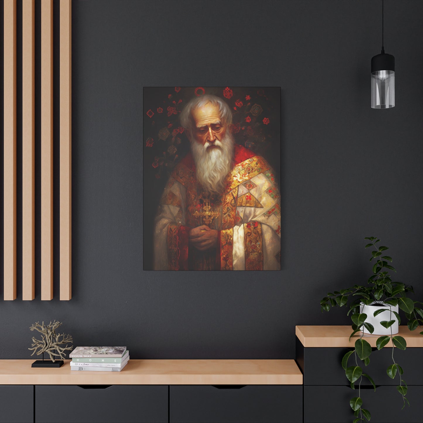 Saint Nicholas - Museum Wrapped Canvas - Sanctified Souls Print - Religious Art for your Home - Father Christmas - Catholic Christmas
