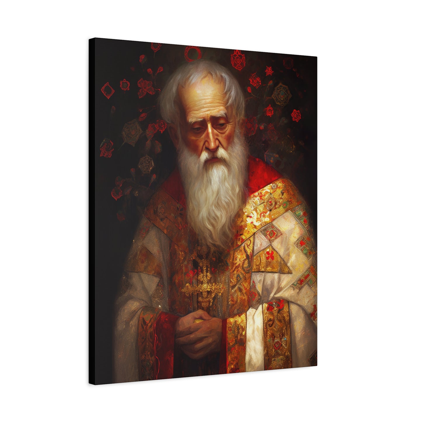 Saint Nicholas - Museum Wrapped Canvas - Sanctified Souls Print - Religious Art for your Home - Father Christmas - Catholic Christmas