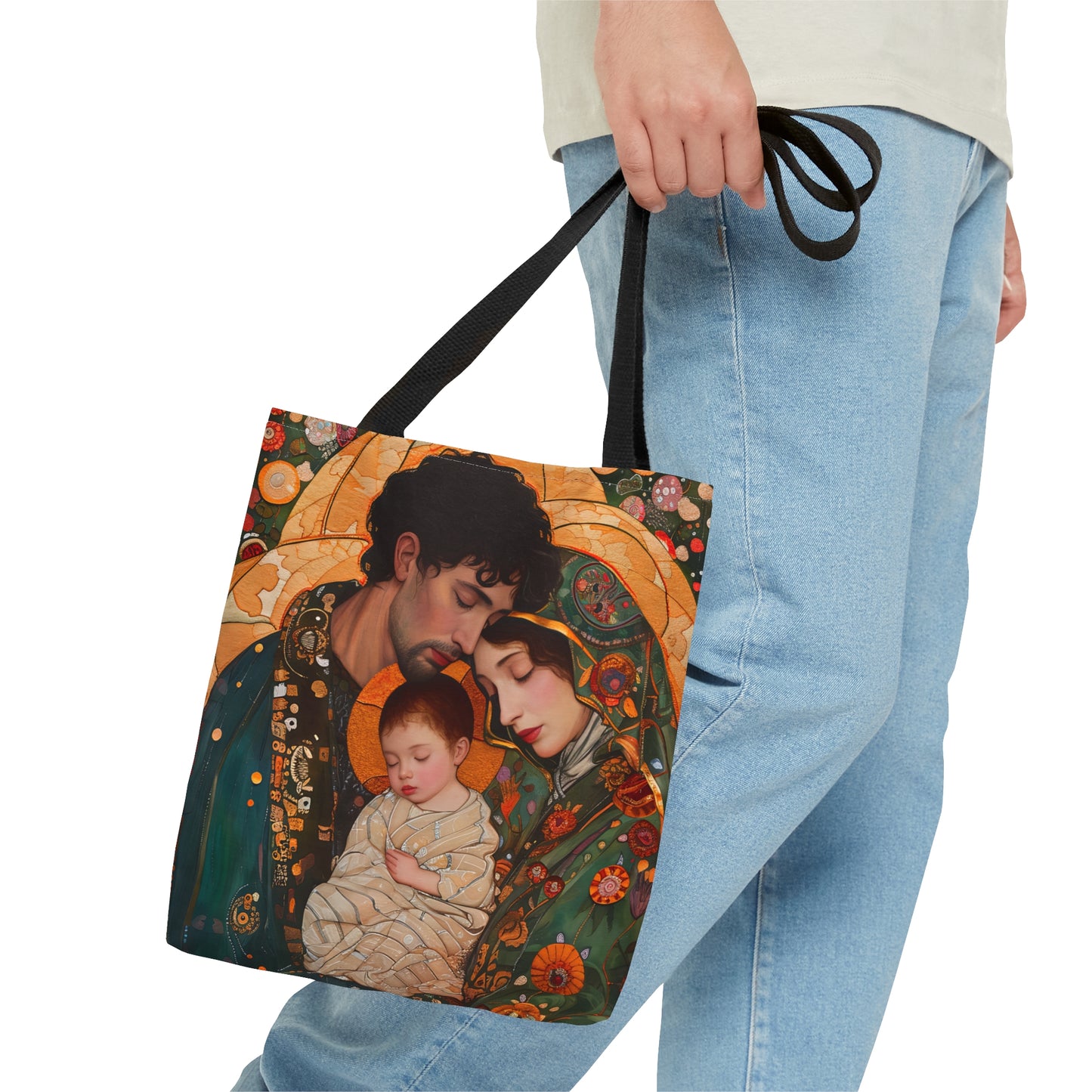 Guiding Light - Mary, Joseph, and the Infant Jesus Tote Bag - Large Medium Small Faith Art Bag - Holy Family Purse - Double Sided