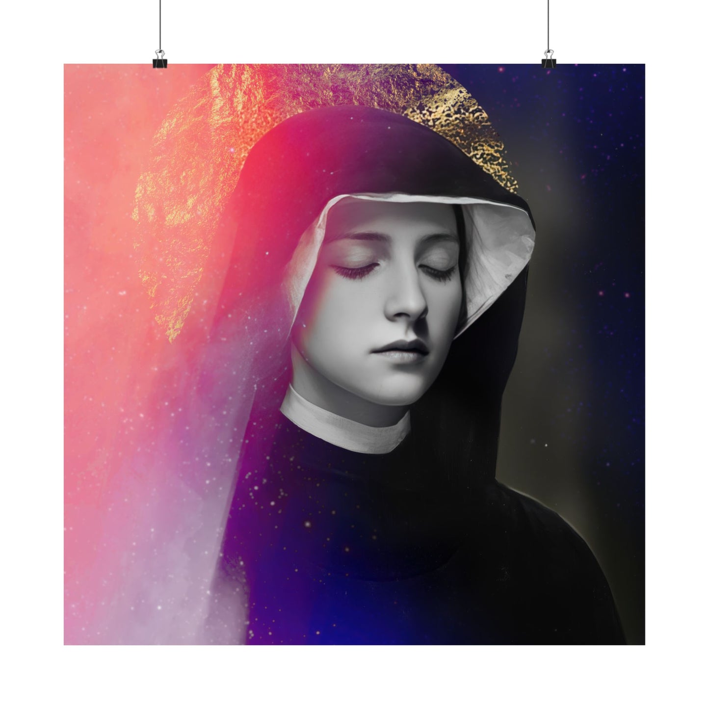 Saint Faustina Kowalska Poster Print - Sanctified Souls Print - Multiple Sizes - Premium Posters - Catholic Art for your home