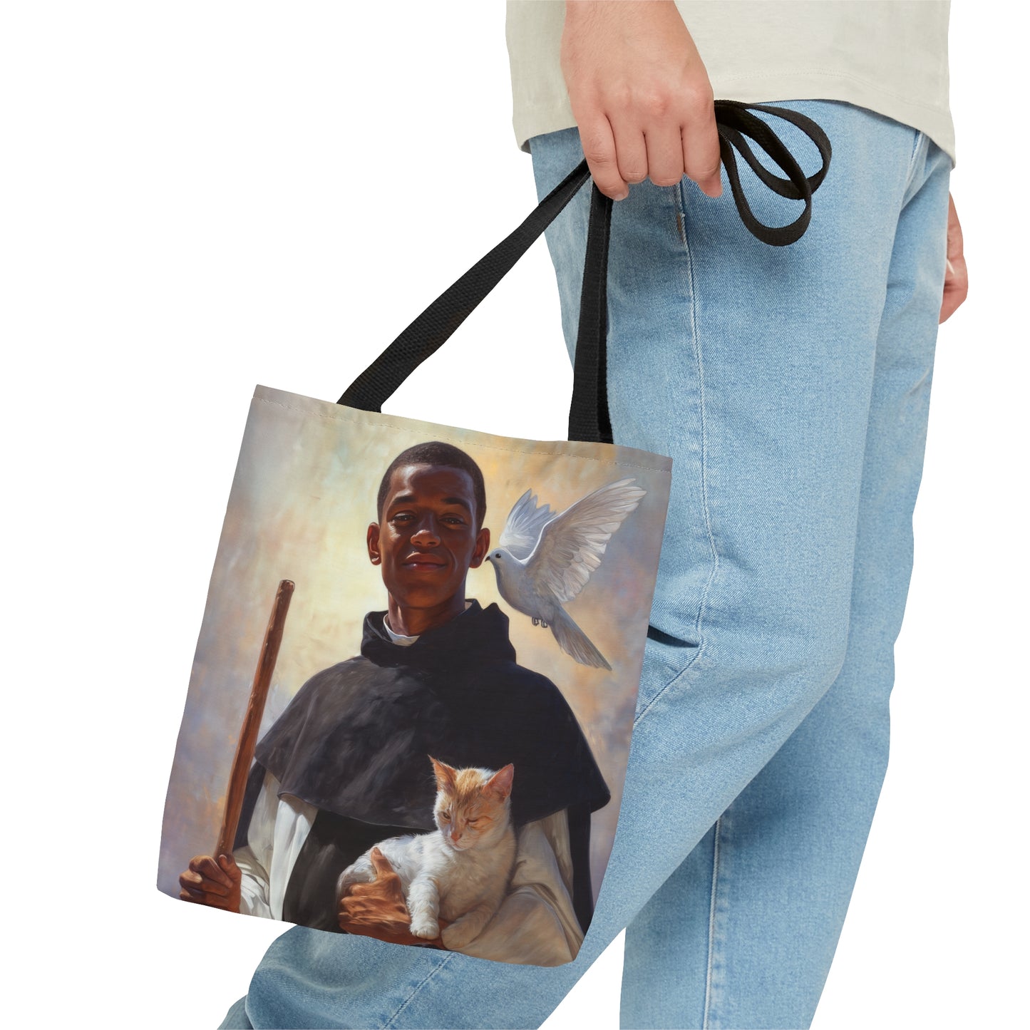 Saint Martin de Porres - Tote Bag - Large Medium Small Faith Art Bag - Catholic Faith Purse