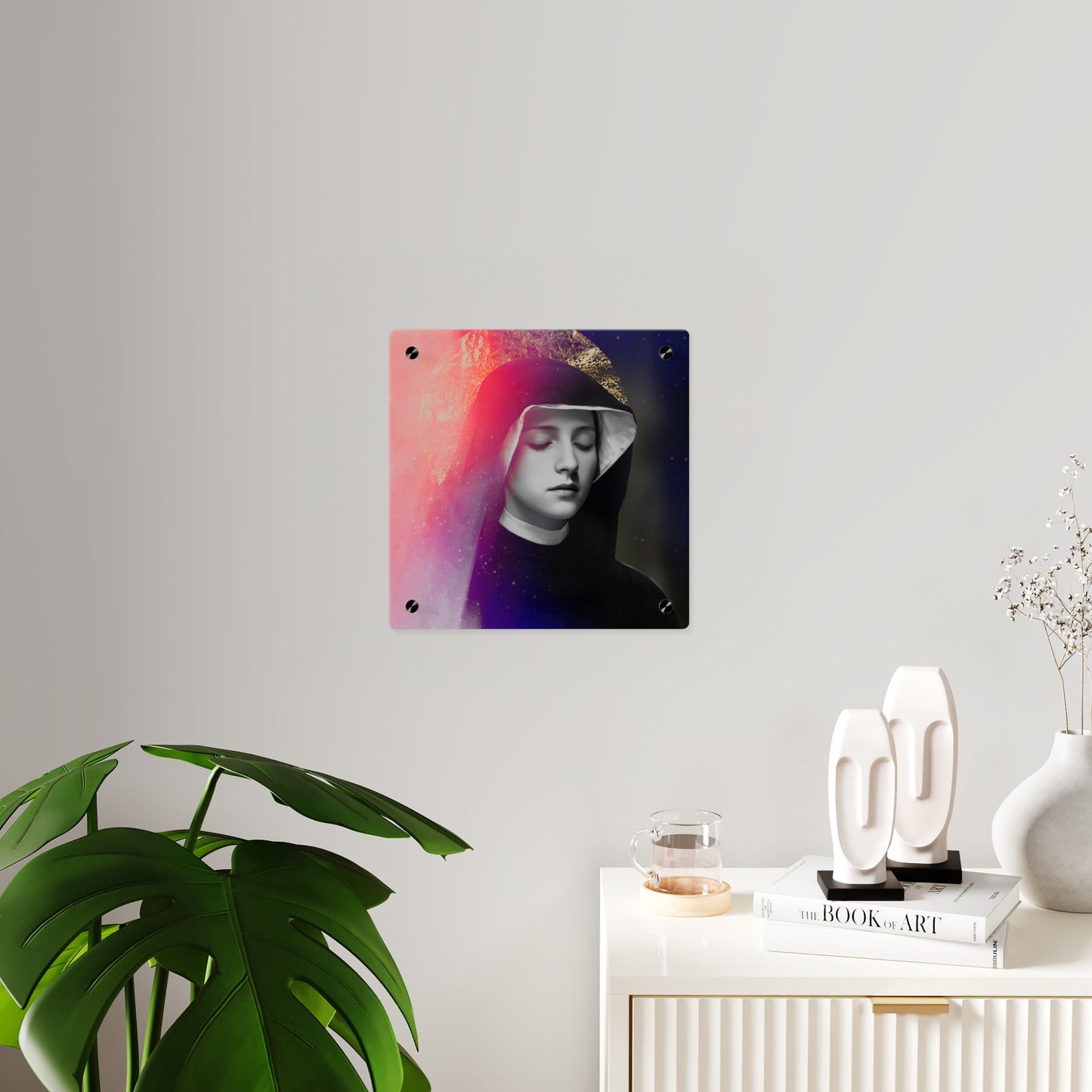 Saint Faustina Kowalska Wall Art Panel - Ready to Hang Acrylic Print - Catholic Saint Art - Patron Saint Print - No Frame needed