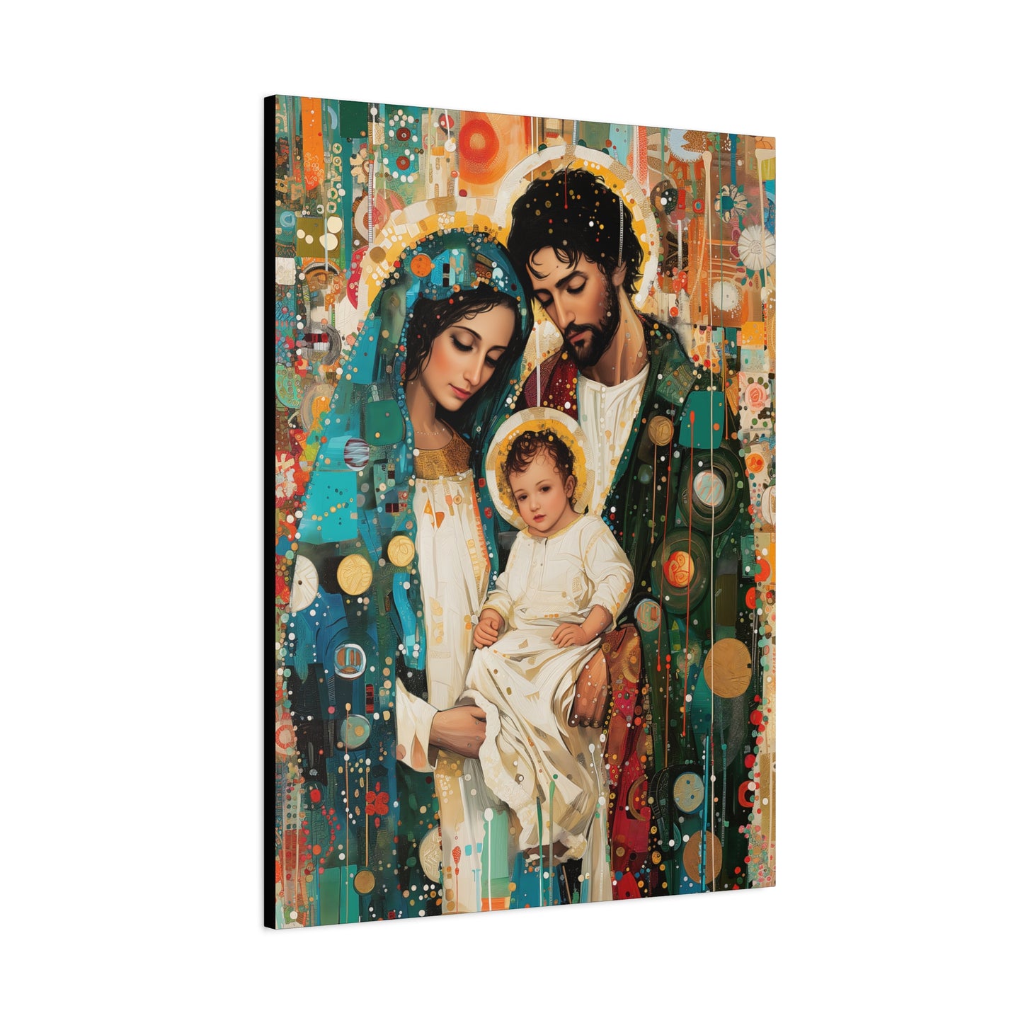 Eternal Light - Mary, Joseph, and the Christ Child - Museum Wrapped Canvas - Sanctified Souls Print - Religious Art - Holy Family Art