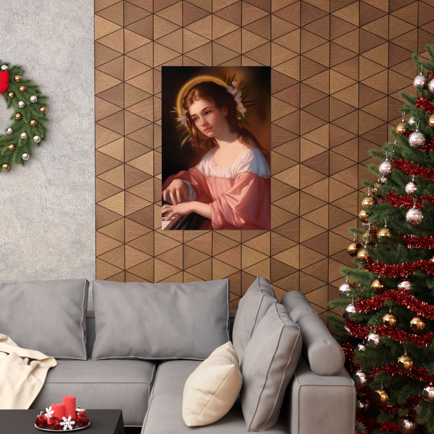 Saint Cecilia - Catholic home - Multiple Sizes - Premium Poster - Catholic Art - Christian Decor