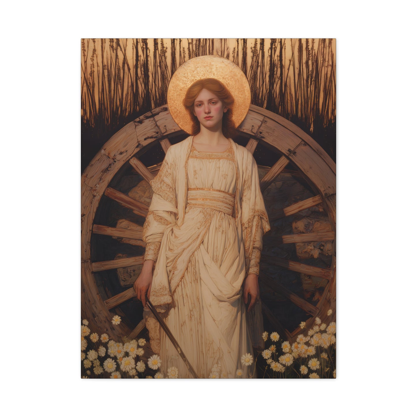 Saint Catherine of Alexandria - Museum Wrapped Canvas - Sanctified Souls Print - Religious Art for your Home - Catholic Patron Saint Art