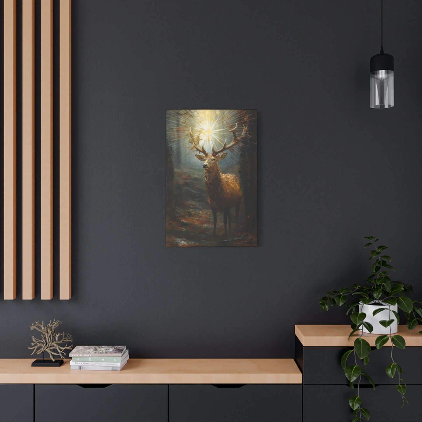 The Stag of Saint Hubert / Saint Hubertus Stag - Museum Wrapped Canvas - Sanctified Souls Print - Religious Art for your Home