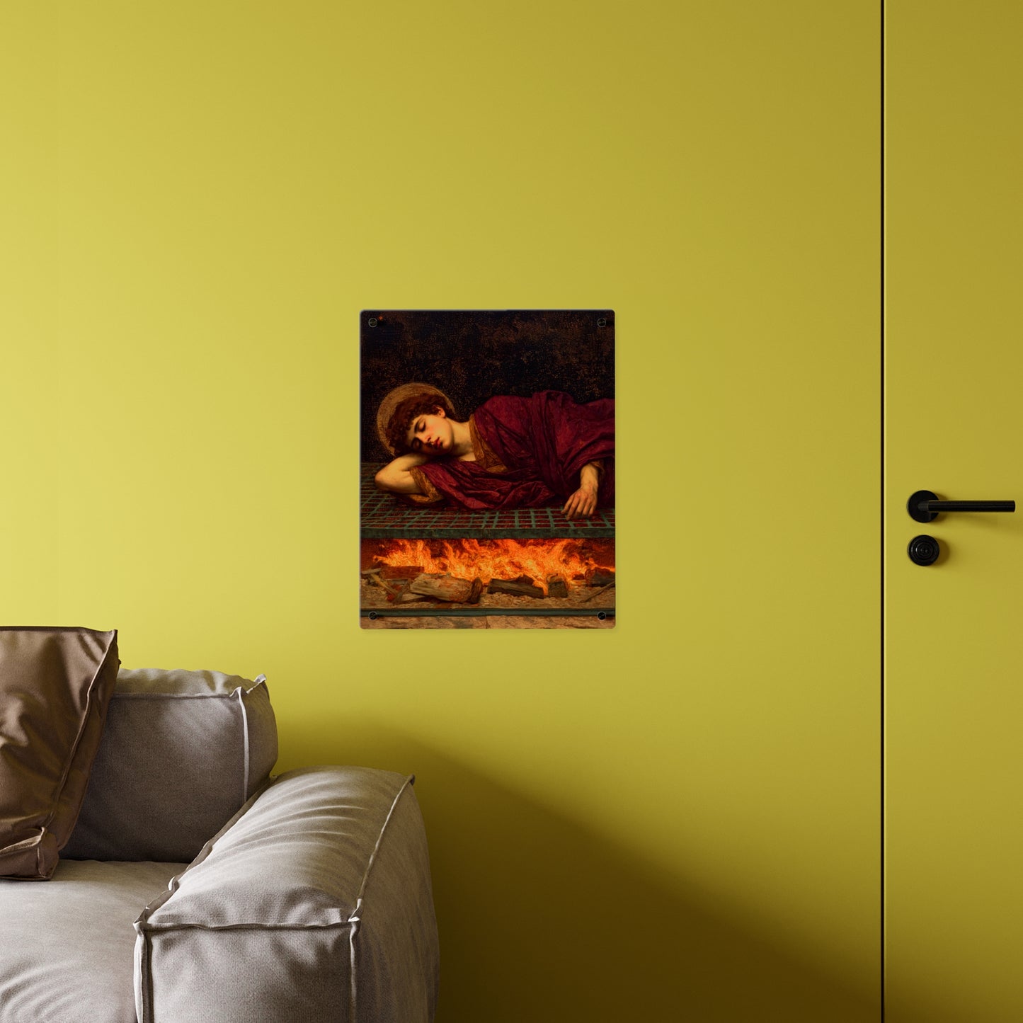Saint Lawrence Wall Art Panel - Ready to Hang Acrylic Print - Catholic Saint Art - Patron Saint Print - No Frame needed