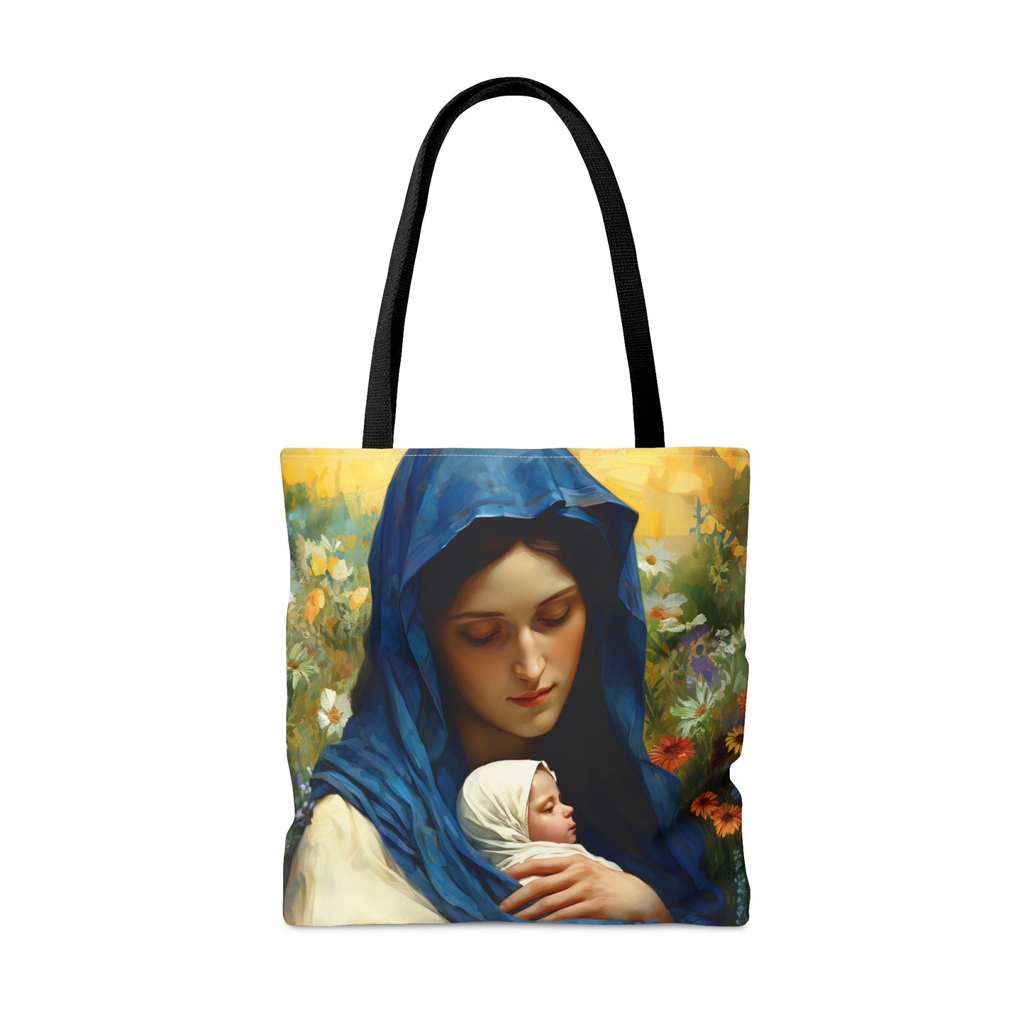 Graceful Maternity : The Virgin Mary and the Infant Savior Tote Bag - Catholic faith inspired carry-all purse - day to day bag Double Sided