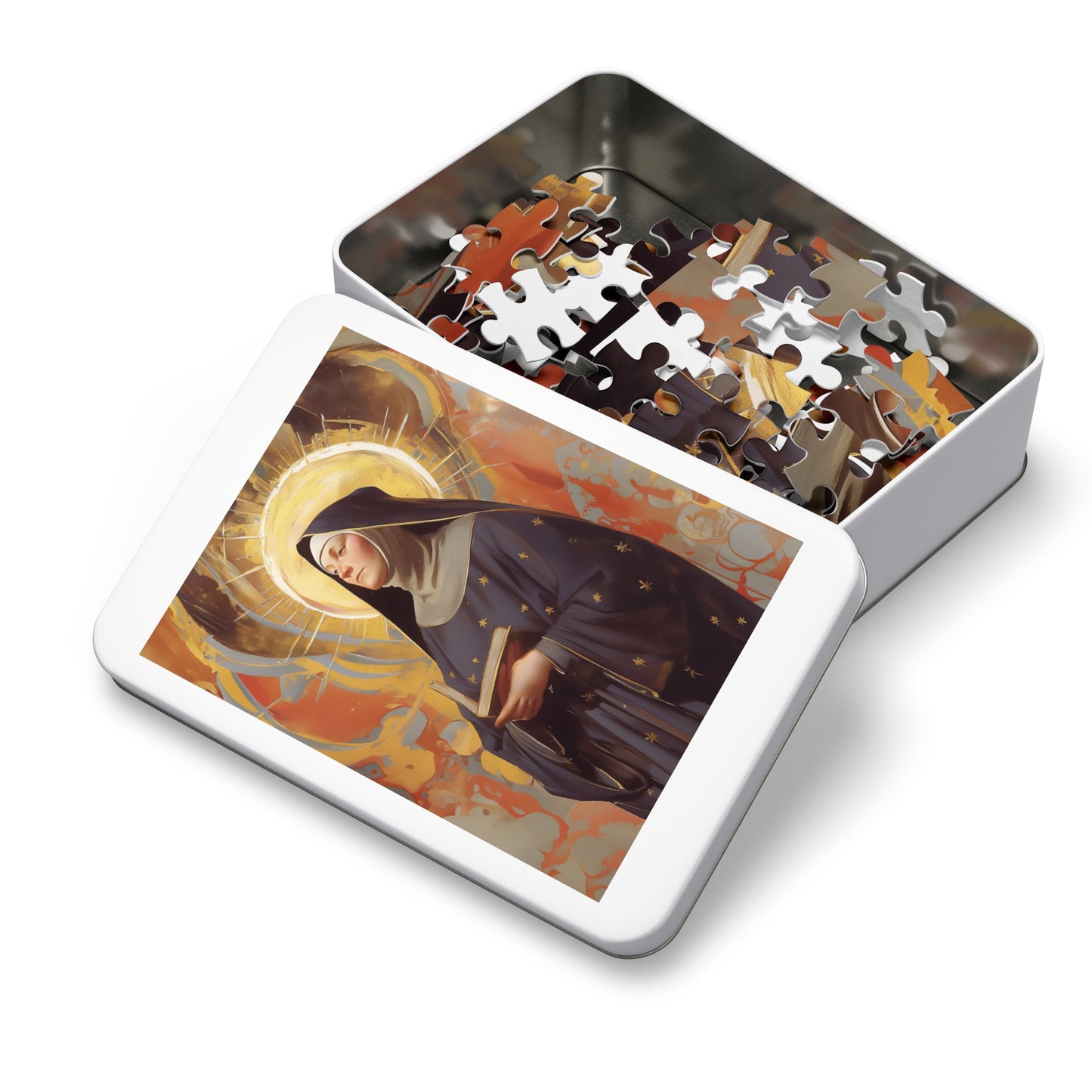 Saint Monica of Hippo - Puzzle and Keepsake Tin - Religious (30, 110, 252, 500,1000) - Religious Puzzle - Gifts for Catholic Families