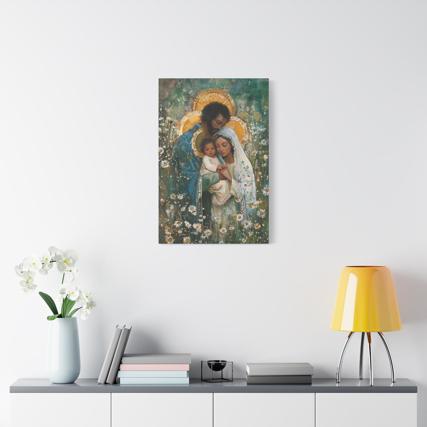 Sacred Sanctuary - Mary, Joseph, and the Infant Jesus - Museum Wrapped Canvas - Sanctified Souls Print - Religious Art - The Holy Family