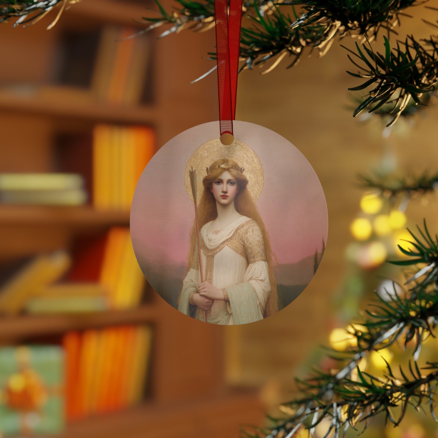 Saint Ursula Metal Ornament - Religious Holiday Christmas Ornament and Keepsake - Prayer Ornament - Catholic Gift