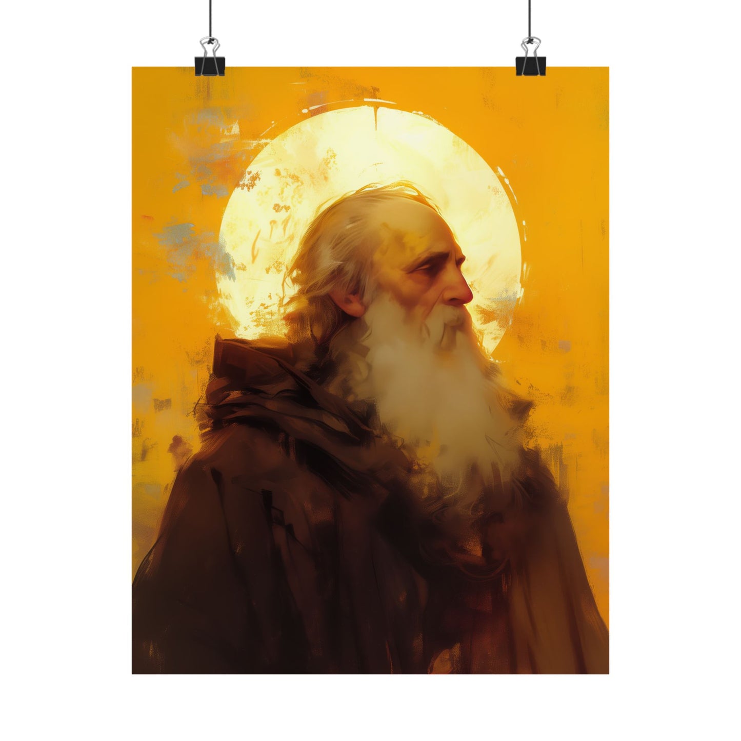 Saint Samson of Dol - Sanctified Souls Print - Multiple Sizes - Premium Posters - Catholic Art - Christian painting