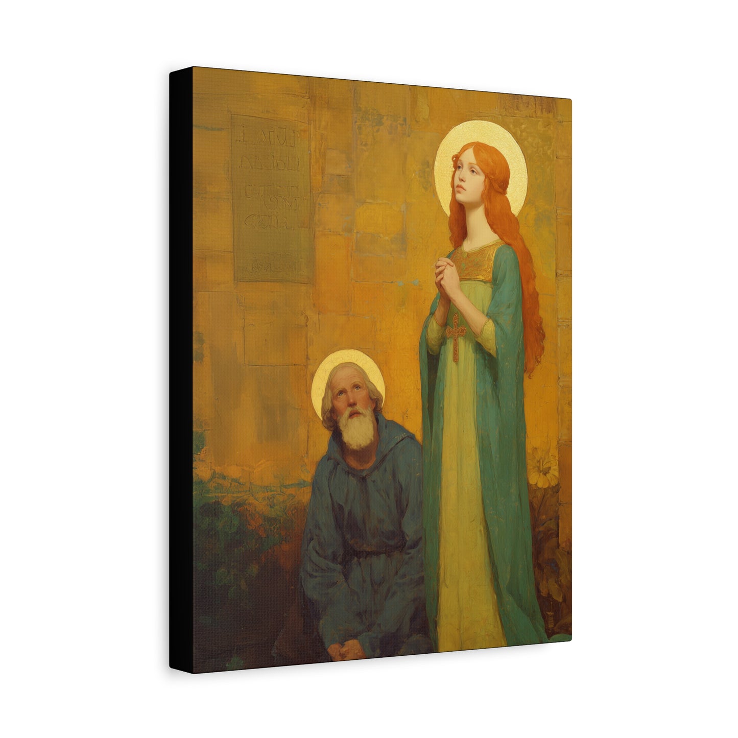 Saints Justina and Cyprian - Multiple Sizes - Catholic Home art - Museum Wrapped Canvas - Sanctified Souls Print - Catholic Martyr Art