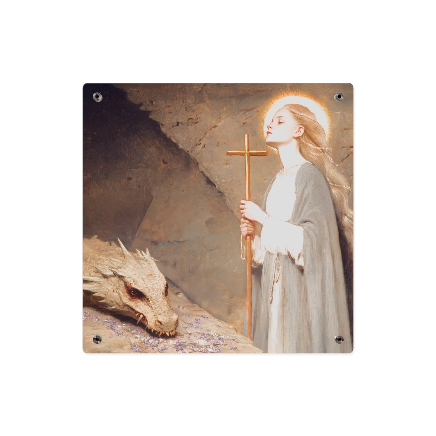 Saint Margaret of Antioch Wall Art Panel - Ready to Hang Acrylic Print - Catholic Saint Art - Patron Saint Print - No Frame needed