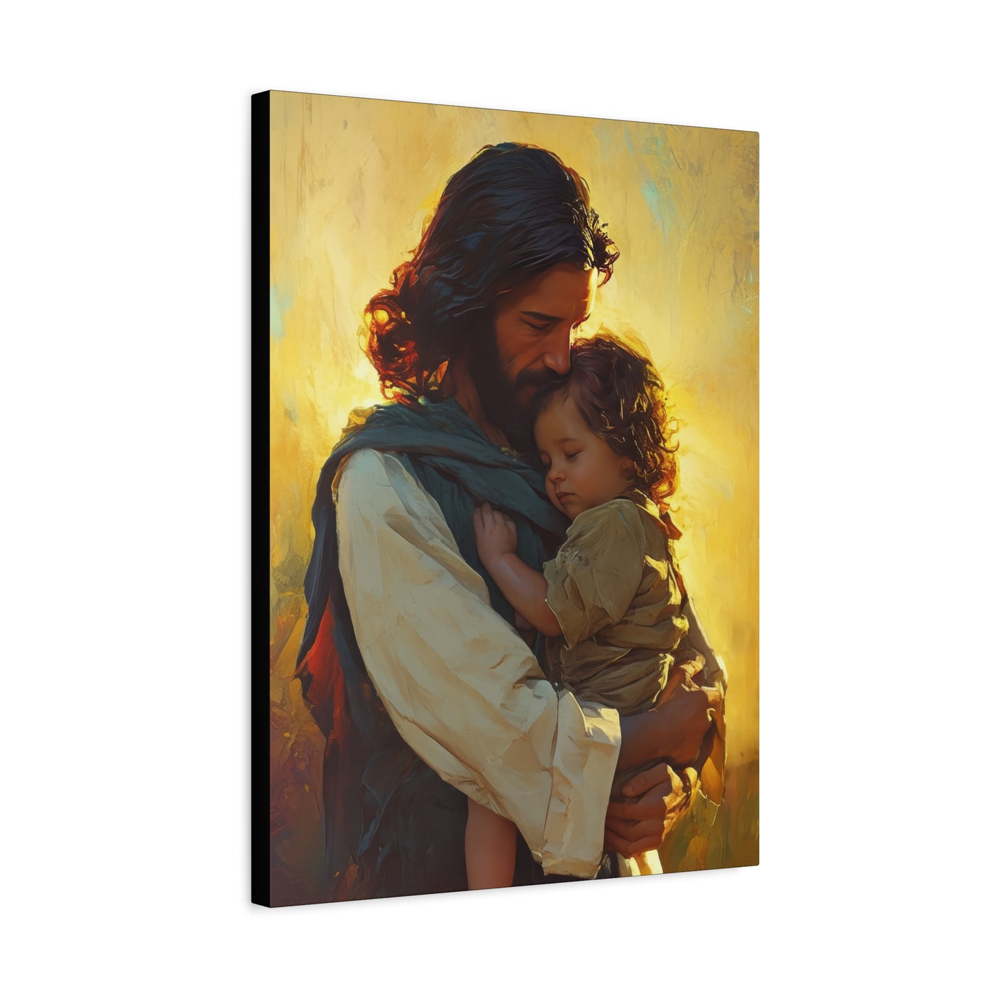 Divine Protector of the Innocent - Christ and Child - Museum Wrapped Canvas - Print - Religious Art for your Home - Christian art print