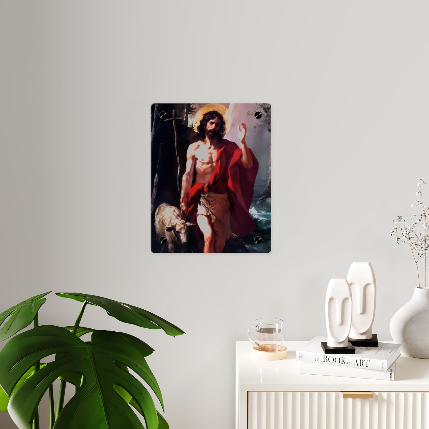 Saint John the Baptist Wall Art Panel - Ready to Hang Acrylic Print - Catholic Saint Art - Patron Saint Print - No Frame needed