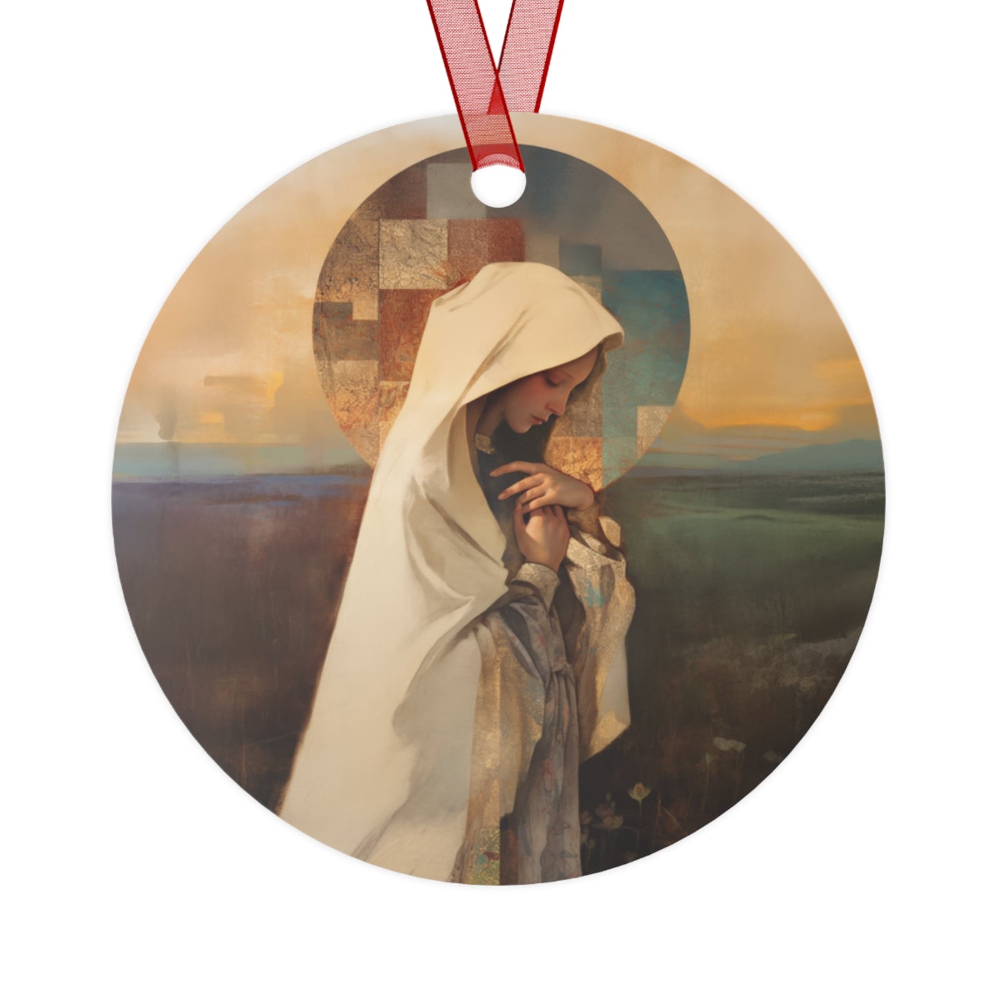 Our Lady of the Prairie Metal Ornament - Religious Holiday Christmas Ornament and Keepsake - Prayer Ornament