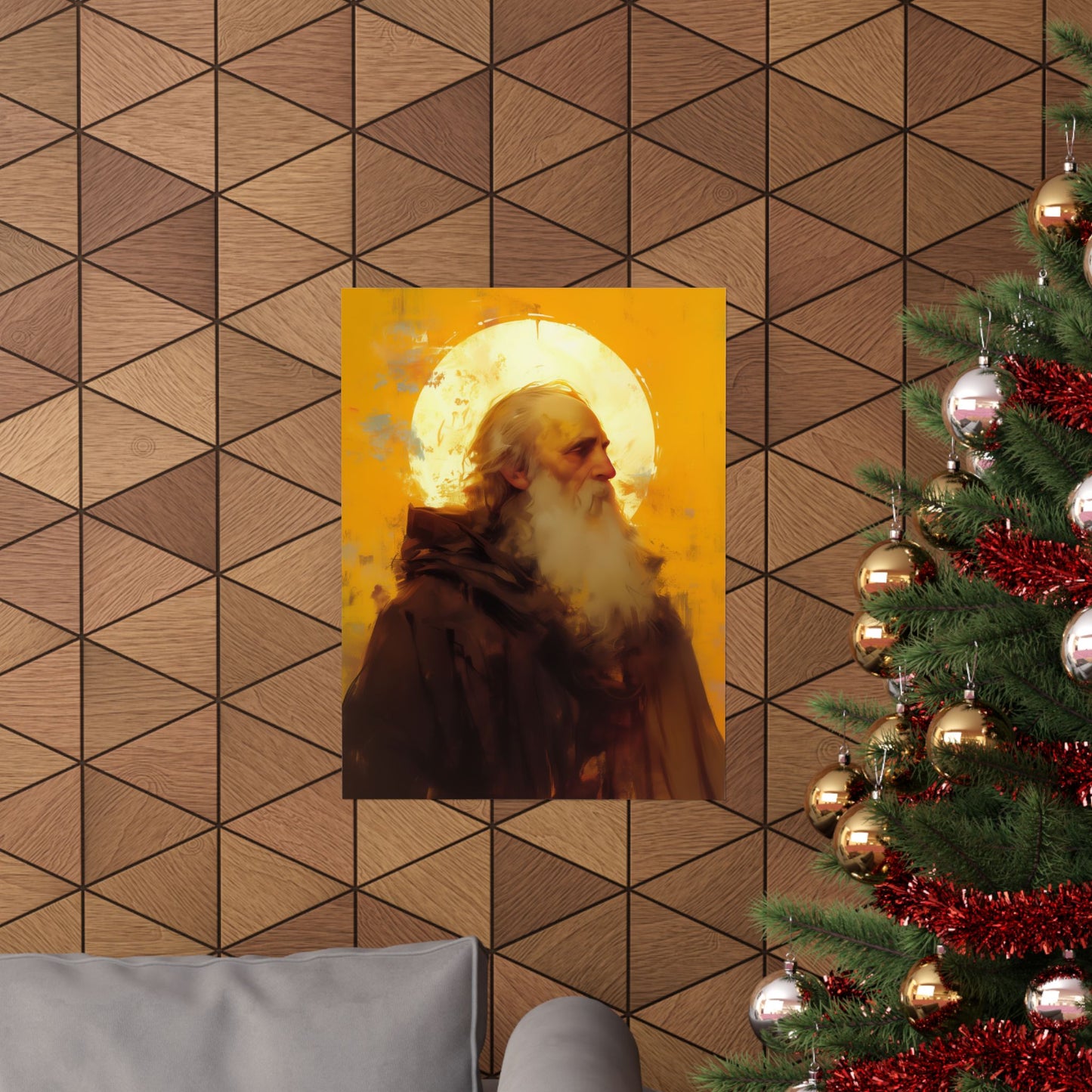 Saint Samson of Dol - Sanctified Souls Print - Multiple Sizes - Premium Posters - Catholic Art - Christian painting