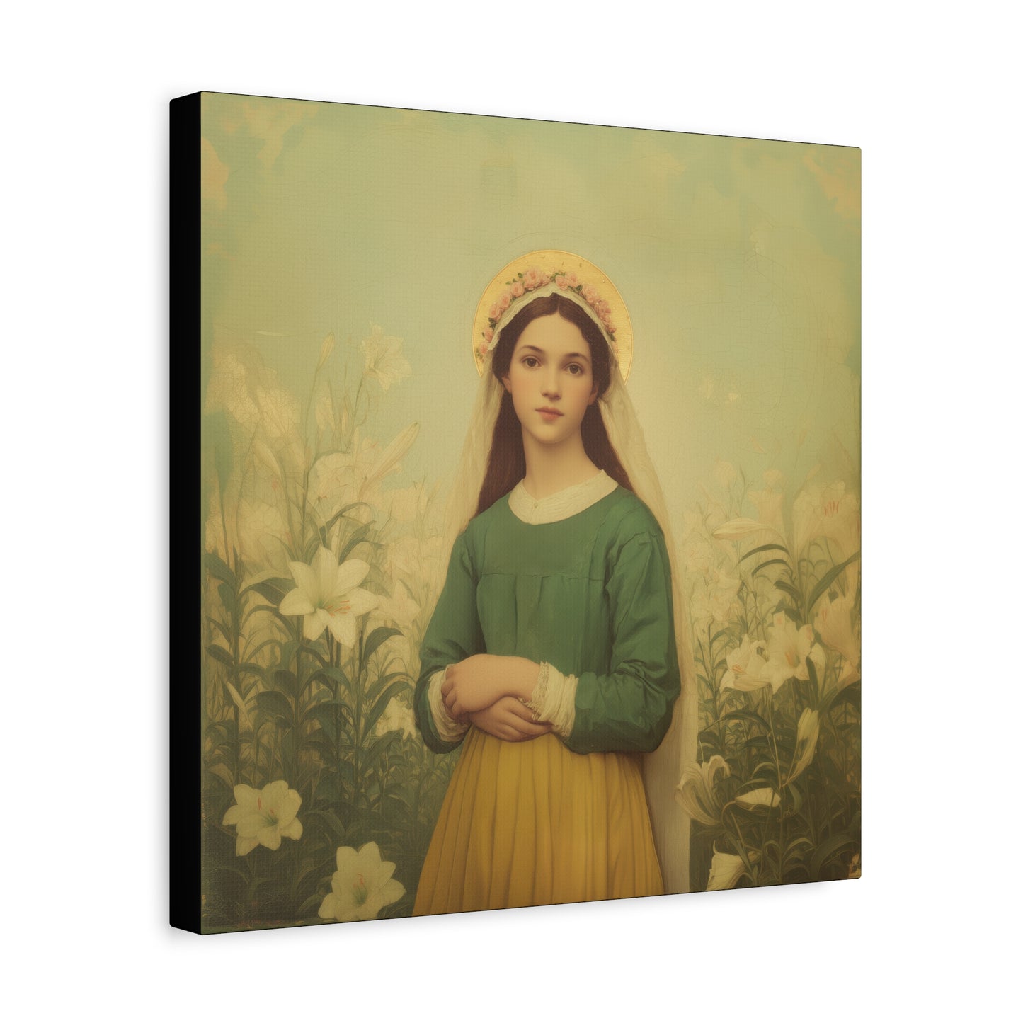 Saint Maria Goretti - Museum Wrapped Canvas - Sanctified Souls Print - Religious Art for your Home - Catholic Patron Saint Art