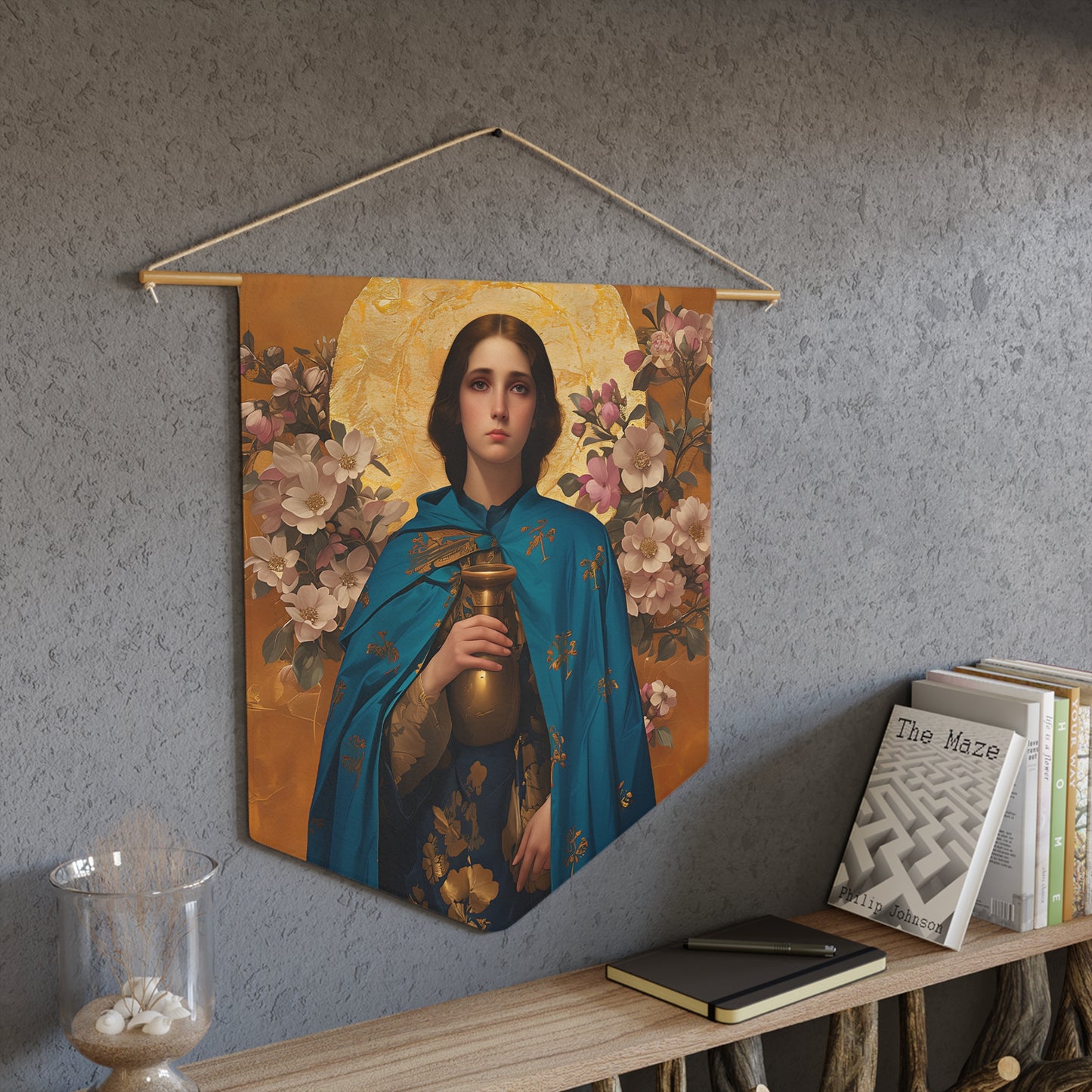 Saint Anastasia the Patrician of Alexandria Wall Banner / Wall Hanging - Prayer room art - Catholic - Large Saint Art - 18" x 21"