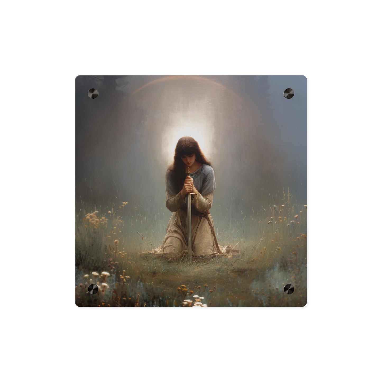 Saint Joan of Arc Wall Art Panel - Ready to Hang Acrylic Print - Catholic Saint Art - Patron Saint Print - No Frame needed