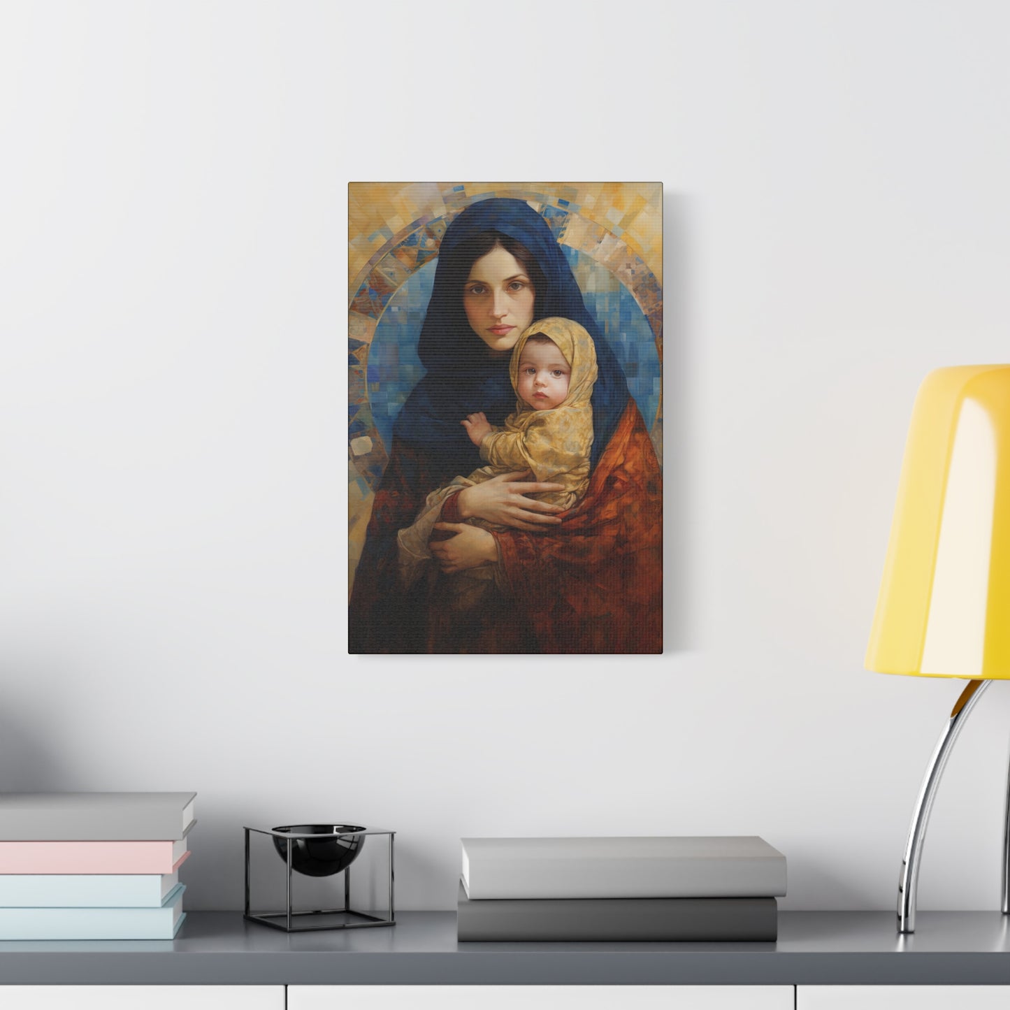 Maternal Seraph - Virgin Mary and Infant Jesus - Museum Wrapped Canvas - Religious Art for your Home - Catholic Art - Mary and Christ Child