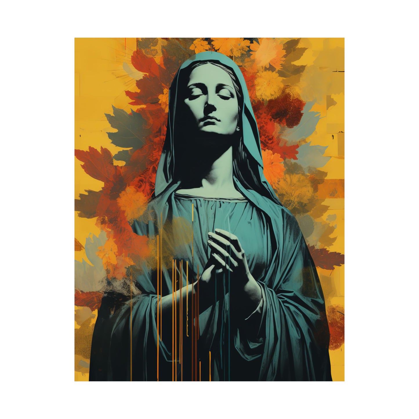 Virgin of Peace - Mother Mary Collage Art - Sanctified Souls Print - Multiple Sizes - Premium Matte Vertical Posters - Virgin Mary