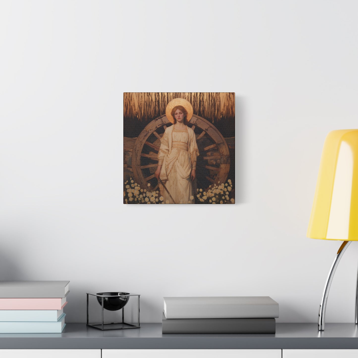 Saint Catherine of Alexandria - Museum Wrapped Canvas - Sanctified Souls Print - Religious Art for your Home - Catholic Patron Saint Art