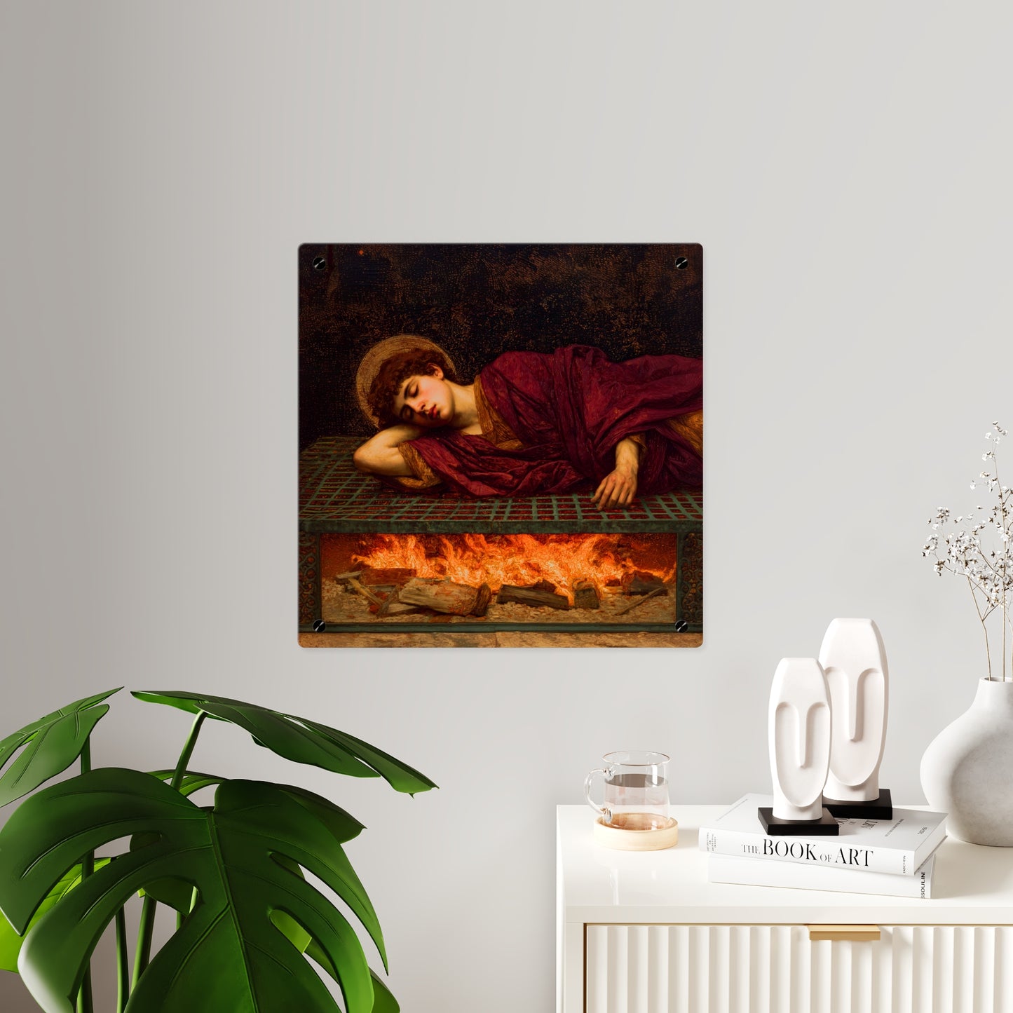 Saint Lawrence Wall Art Panel - Ready to Hang Acrylic Print - Catholic Saint Art - Patron Saint Print - No Frame needed