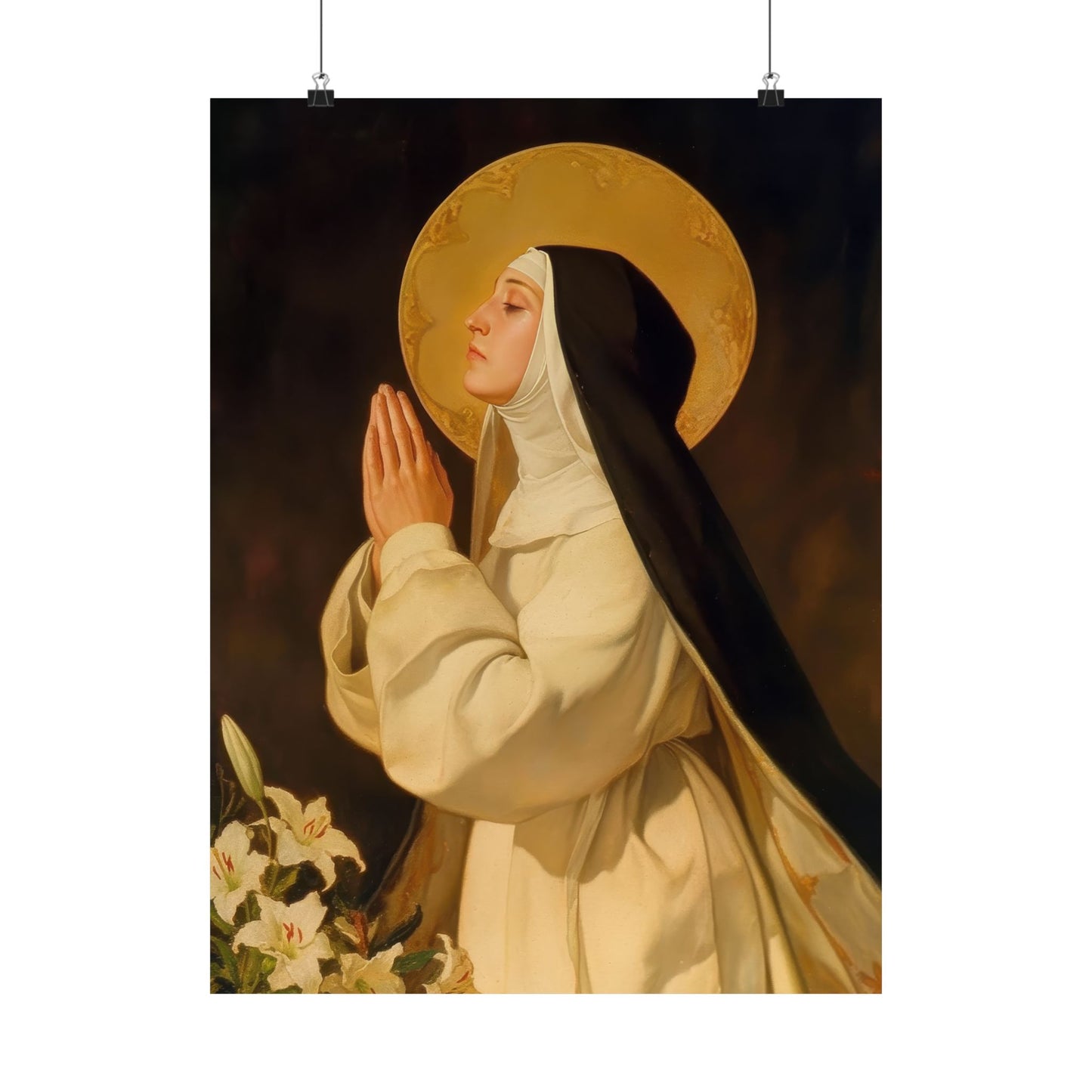 Saint Lutgardis Poster Print - Sanctified Souls Print - Multiple Sizes - Premium Posters - Catholic Art for your home