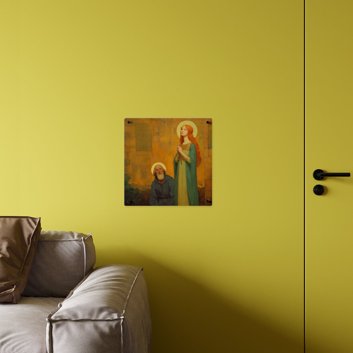 Saints Cyprian and Justina Wall Art Panel - Ready to Hang Acrylic Print - Catholic Saint Art - Patron Saint Print - Martyr Art