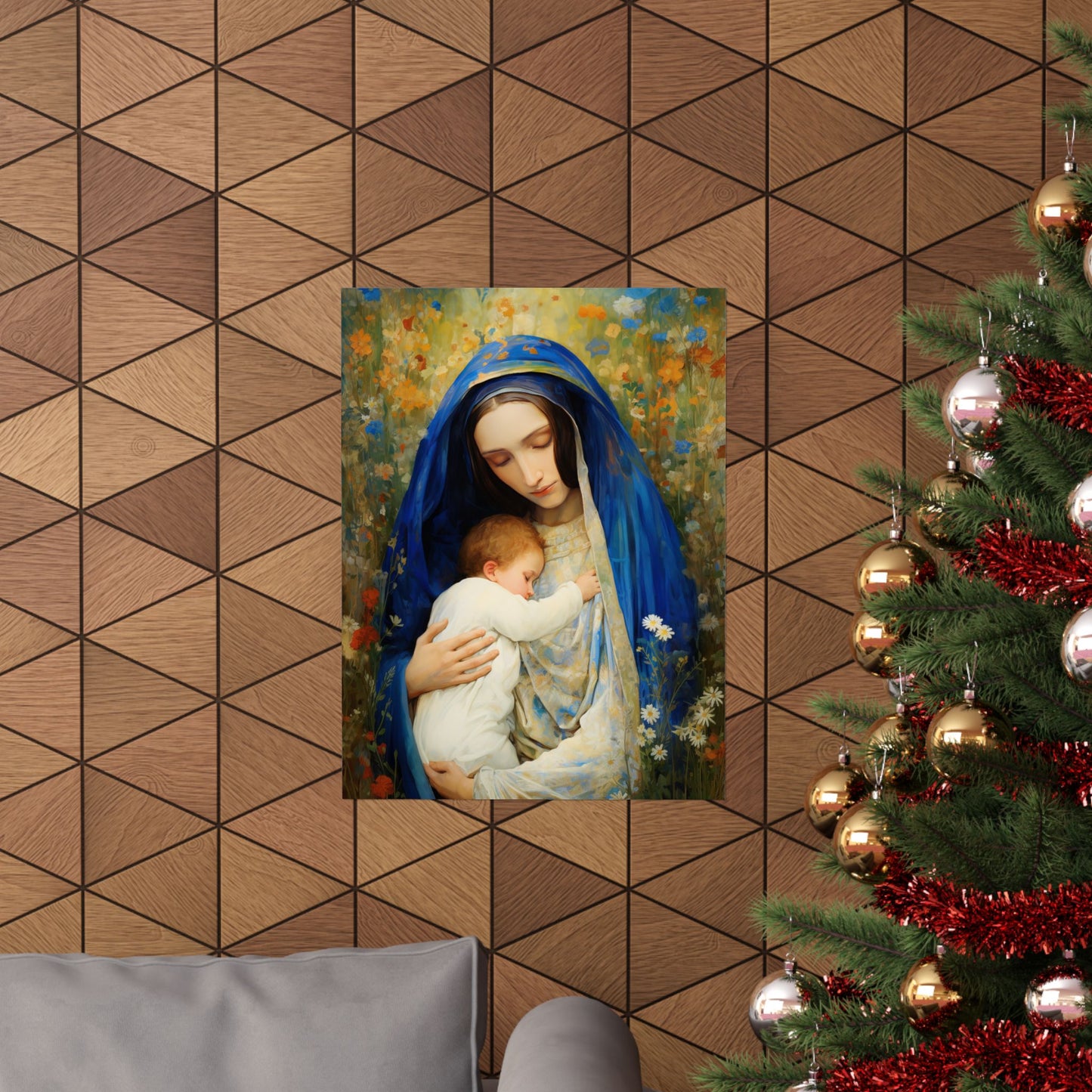 The Eternal Mother Mary and the Infant Jesus - Sanctified Souls Print - Multiple Sizes - Premium Matte Vertical Posters