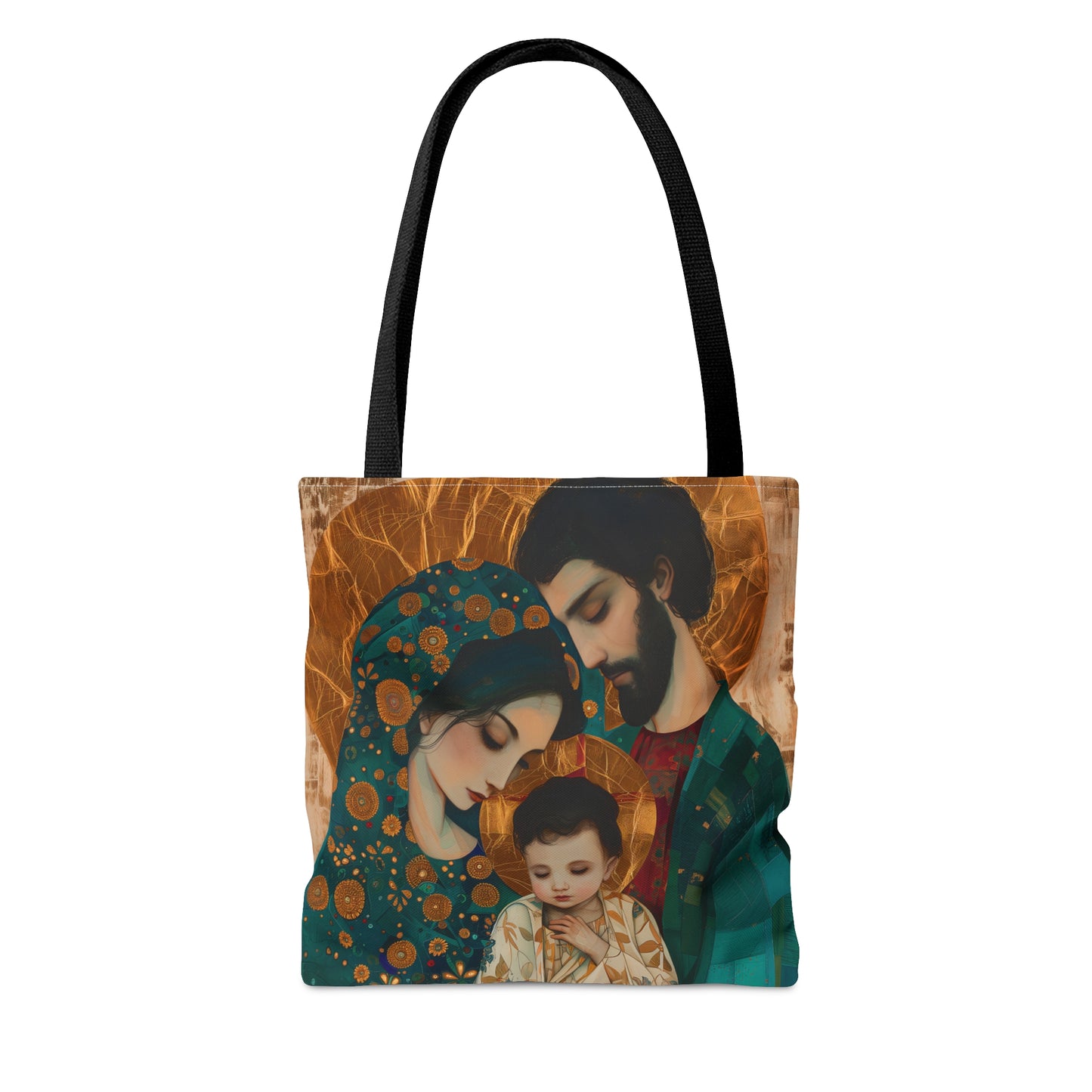 Sacred Love - Mary, Joseph, and the Infant Jesus Tote Bag - Large Medium Small Faith Art Bag - Holy Family Art purse - Double Sided