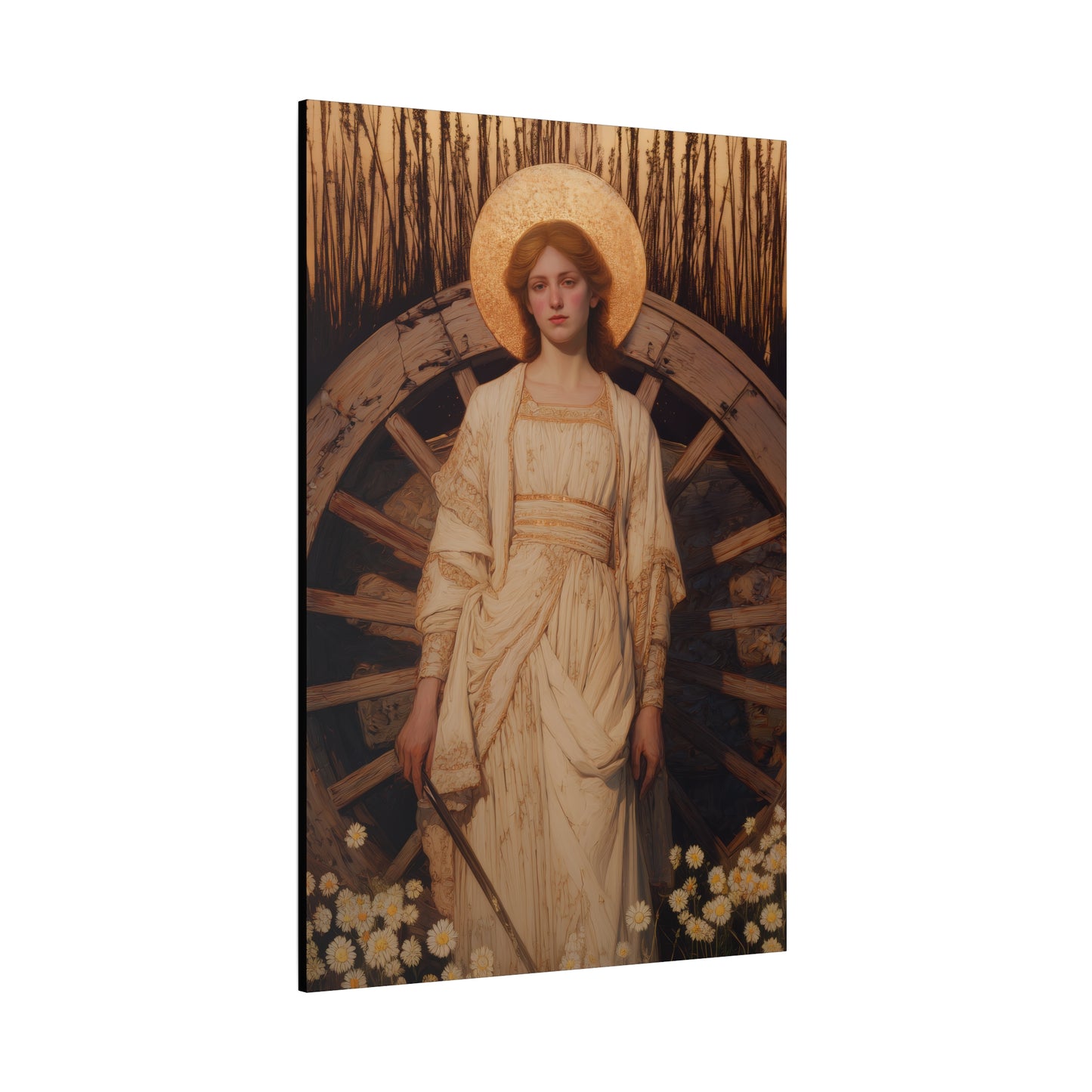 Saint Catherine of Alexandria - Museum Wrapped Canvas - Sanctified Souls Print - Religious Art for your Home - Catholic Patron Saint Art