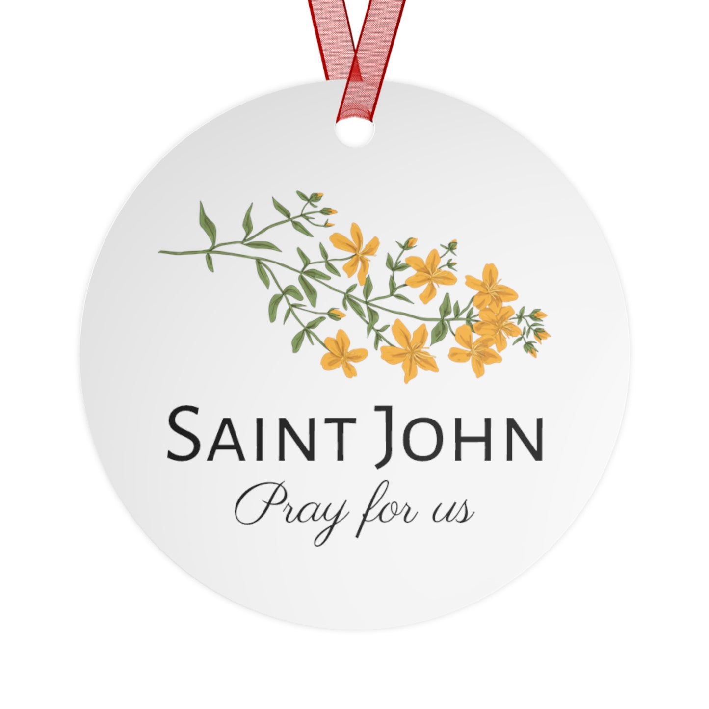 Saint John the Apostle Metal Ornament - Religious Holiday Christmas Ornament and Keepsake - Double sided - Prayer Ornament