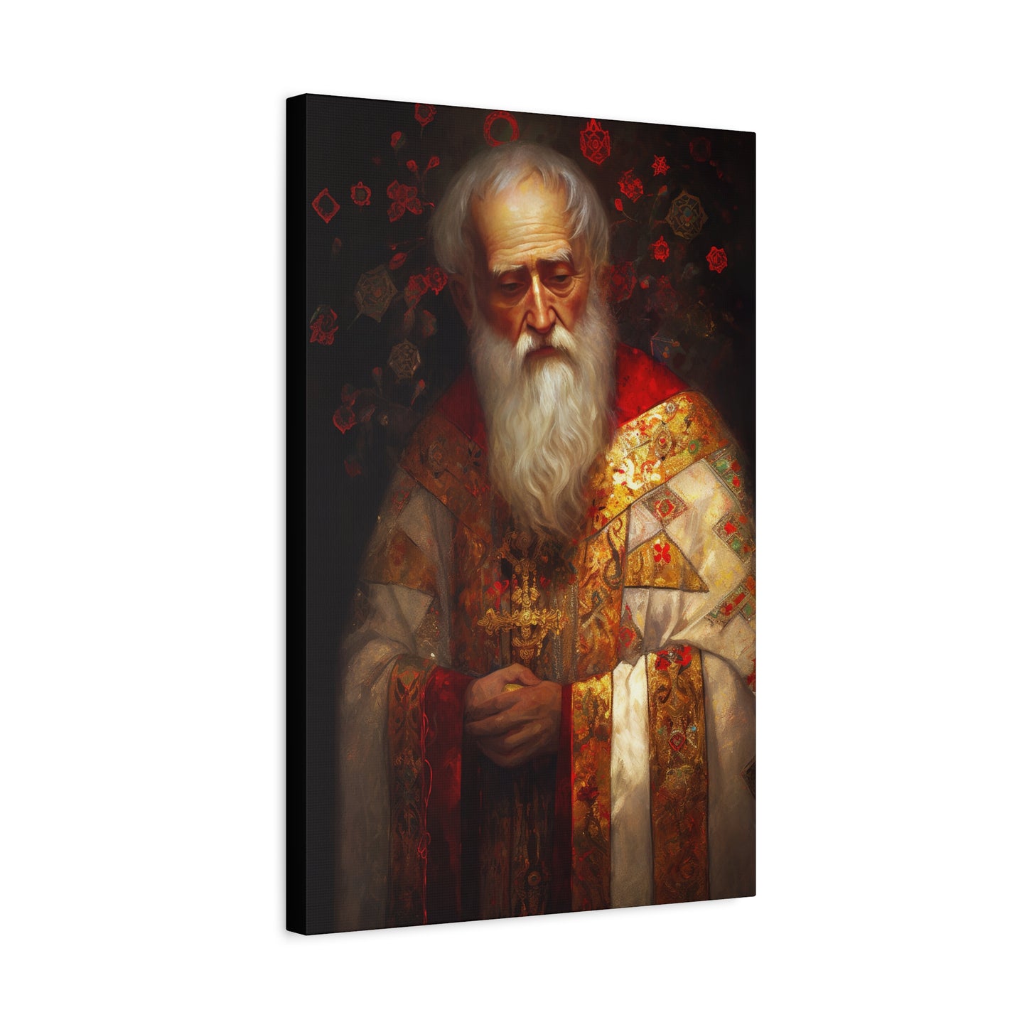 Saint Nicholas - Museum Wrapped Canvas - Sanctified Souls Print - Religious Art for your Home - Father Christmas - Catholic Christmas