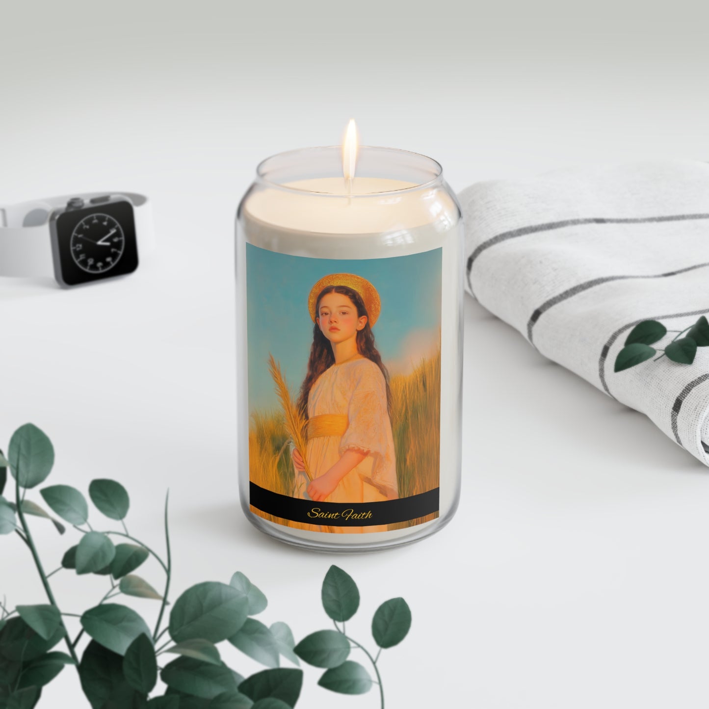 Saint Faith - Scented Prayer Candle, 13.75oz - Candle - Catholic Art - prayer room Scented Candle - Martyr of the Church