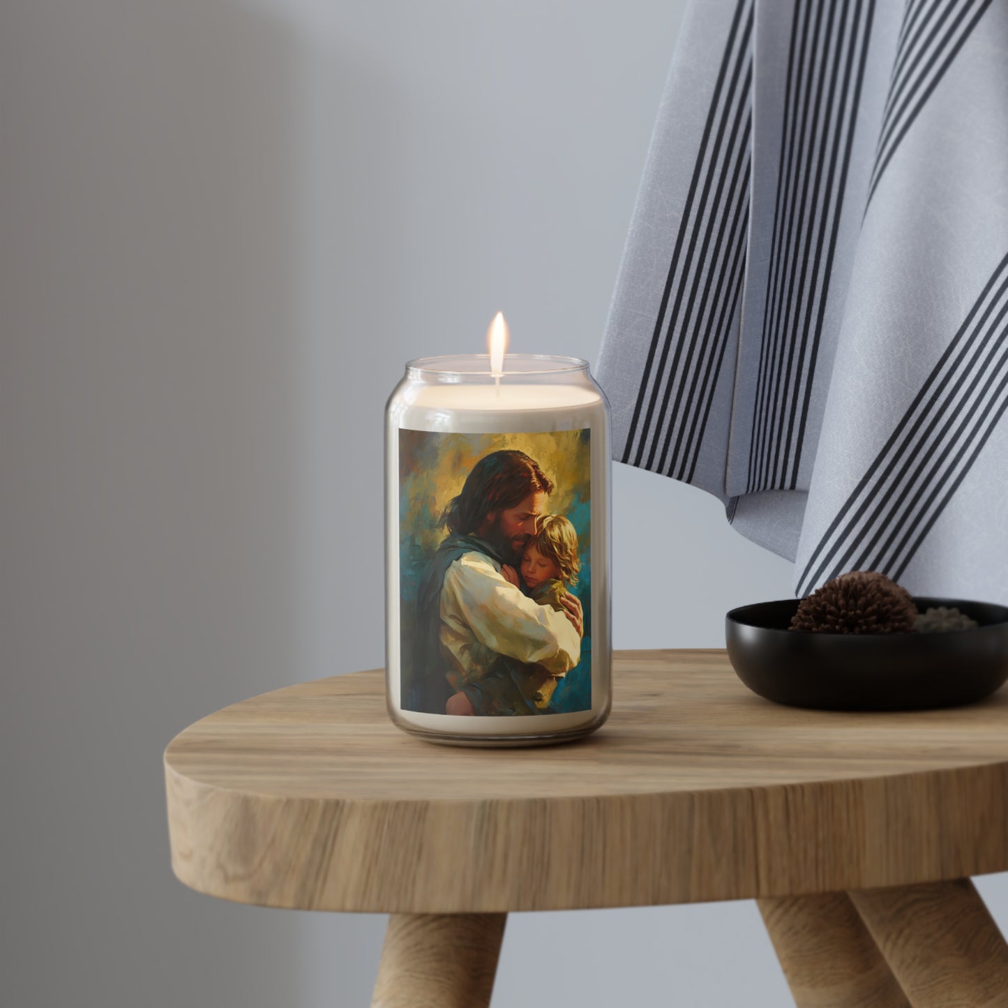 Christ's Compassionate Embrace - Scented Prayer Candle, 13.75oz - Candle - Catholic Art - prayer room Scented Candle