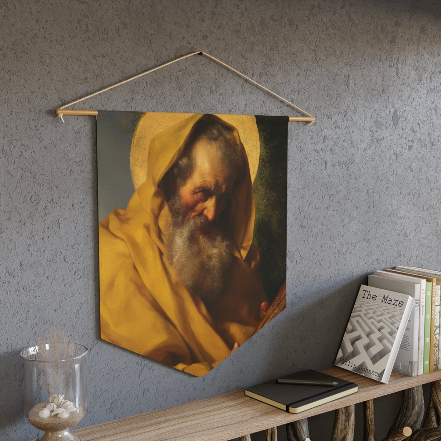 Saint James the Lesser - Apostle Pennant / Banner / Wall Hanging - Prayer room art - 18" x 21" - Catholic prayer Religious - Large Print