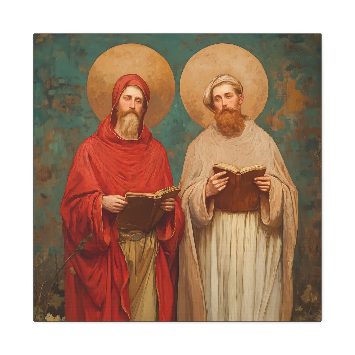 Saints Cosmas and Damian - Multiple Sizes - Catholic Home art - Museum Wrapped Canvas - Sanctified Souls Print - Catholic Martyr Art
