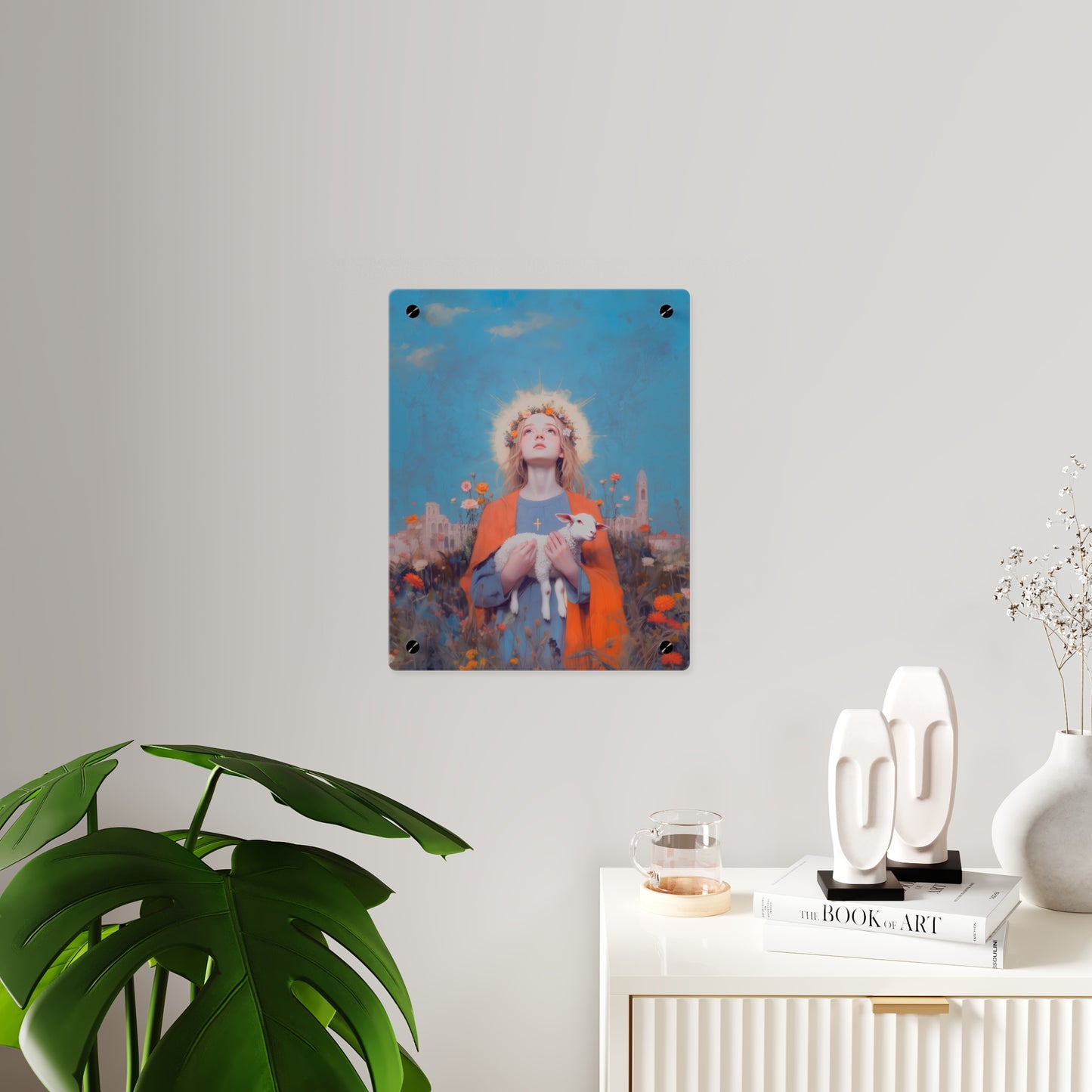 Saint Agnes of Rome Wall Art Panel - Ready to Hang Acrylic Print - Catholic Saint Art - Patron Saint Print - No Frame needed